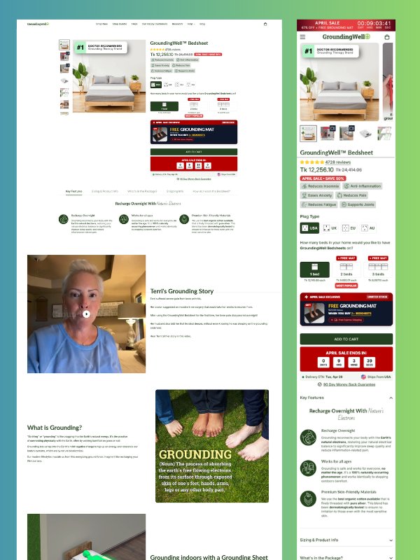 High-Converting Sleep & Wellness Product Page Template (Grounding Sheet Funnel) product image (1)