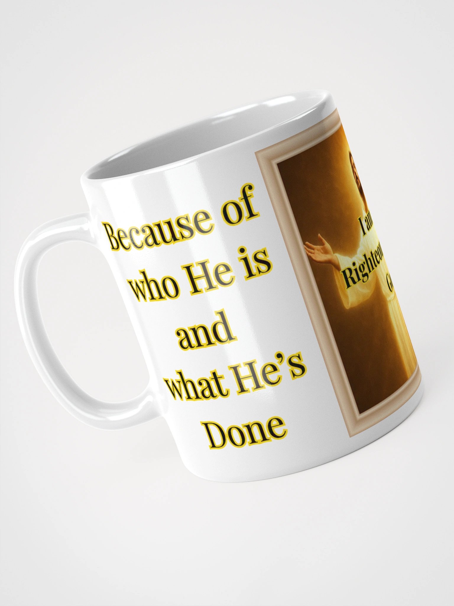 I am the Righteousness of God (Male) Glossy White Mug product image (3)