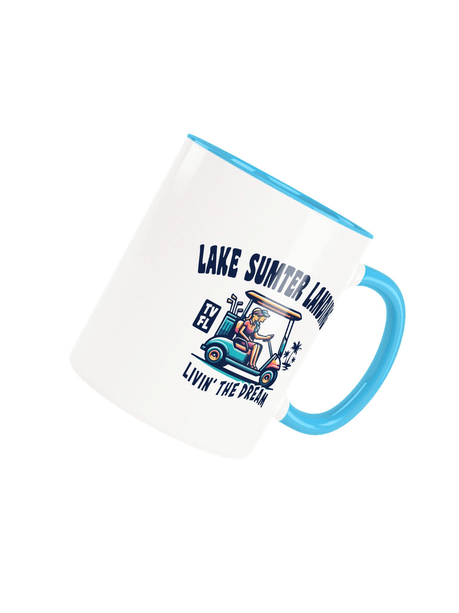 Lake Sumter Landing TV Florida USA Fun Golf Cart Design Coffee Mug product image (4)