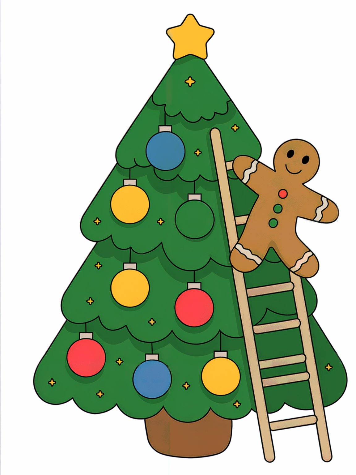 Cute Gingerbread Coloring Pages product image (3)