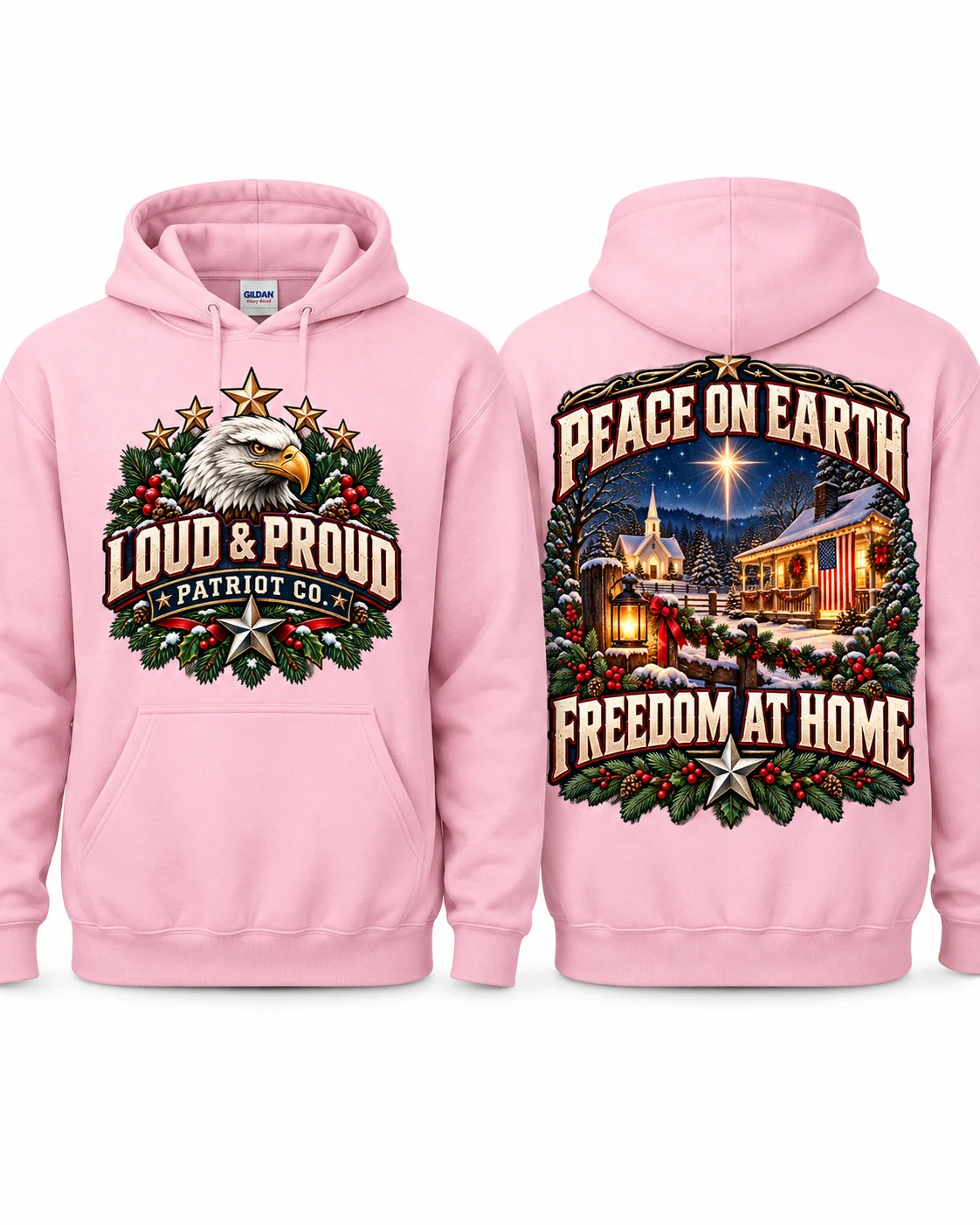 Peace on Earth, Freedom at Home – Patriotic Christmas Hoodie product image (9)