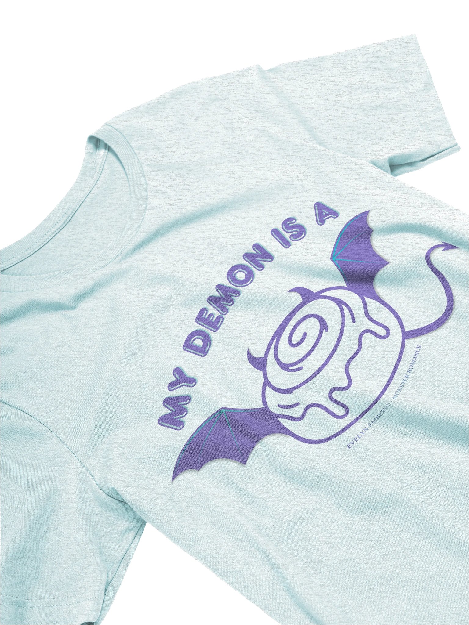 "My Demon is a Cinnamon Roll" Bella+Canvas T-Shirt - lilac text on light colors product image (15)