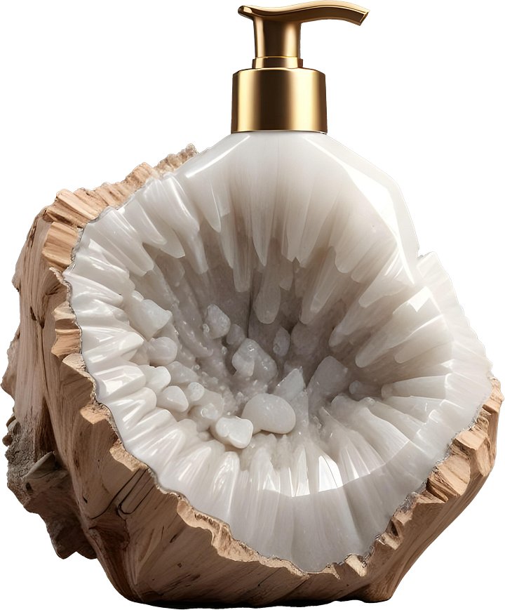Terra Elegance – Boho Chic Geode Soap Dispenser PNG product image (1)