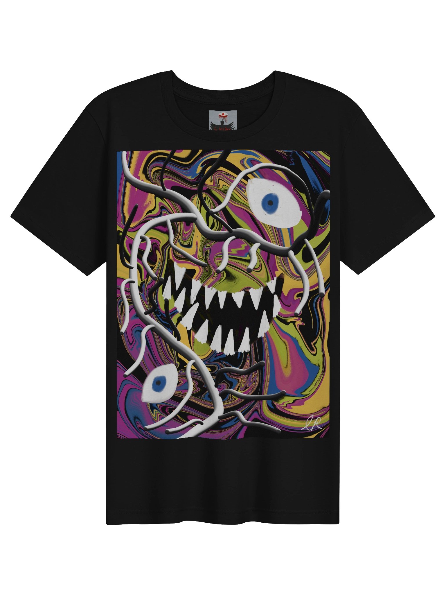 Psychedelic Monster Face Graphic Tee product image (1)