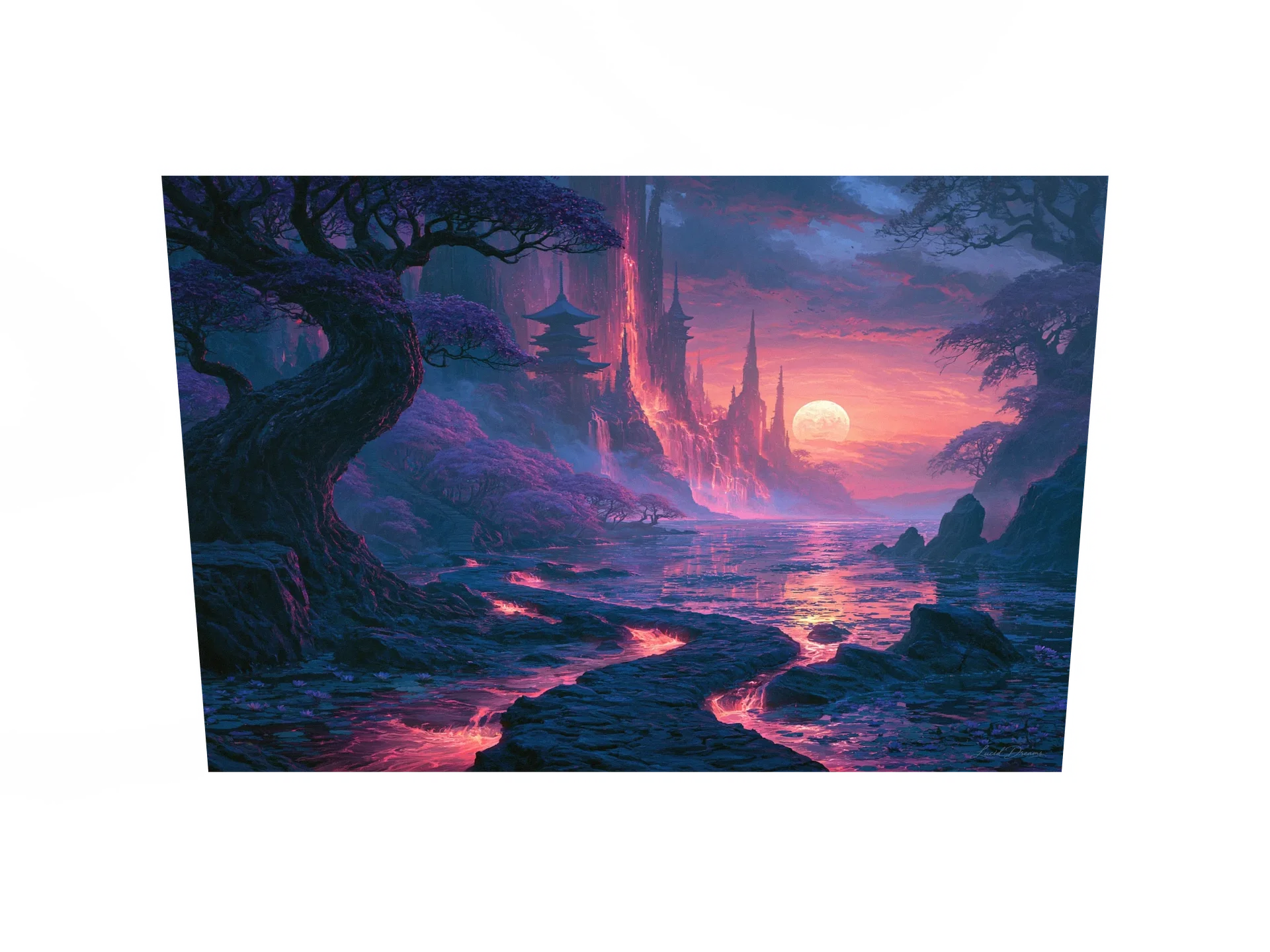 Violet Castle Art Print — Moonrise at the Violet Citadel product image (2)