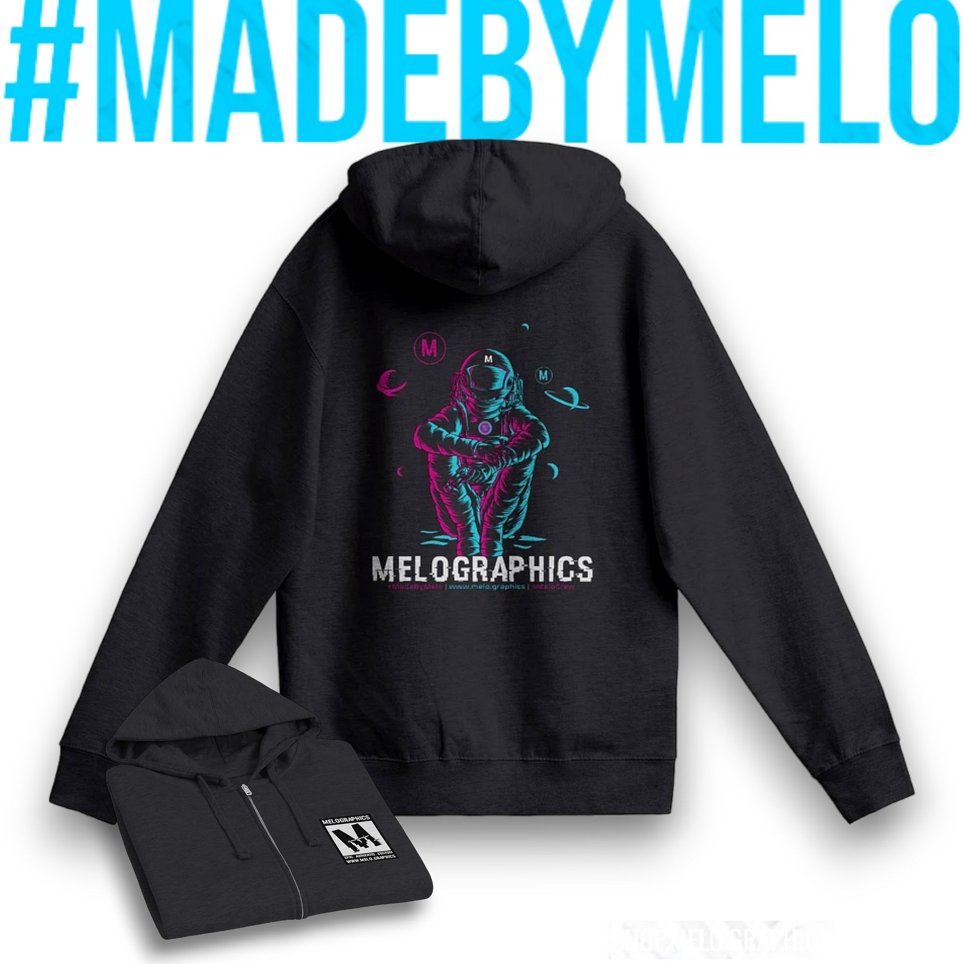 #MeloCrew Vibes: Duotone - Premium Zip Hoodie | #MadeByMELO product image (1)