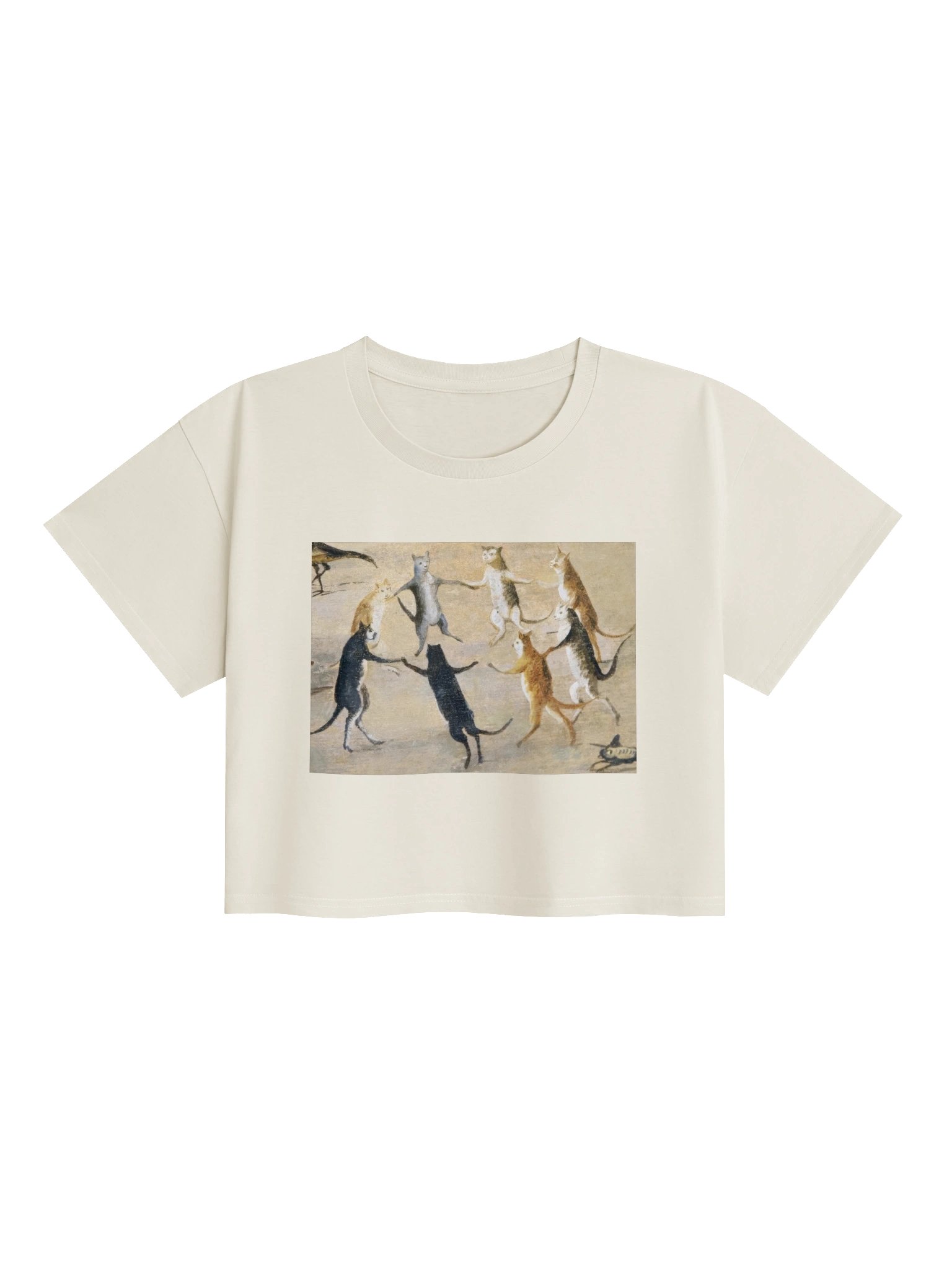 Circle of Dancing Cats - from the Witches Cove - Cotton Crop Top product image (1)