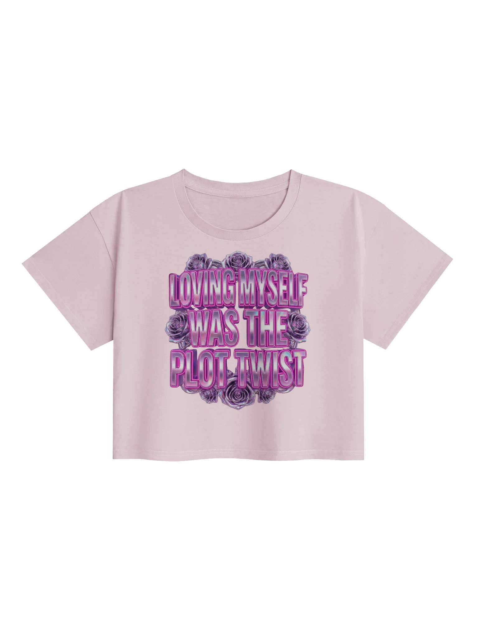 Loving Myself Was The Plot Twist – Chrome Self-Love Crop Top product image (2)