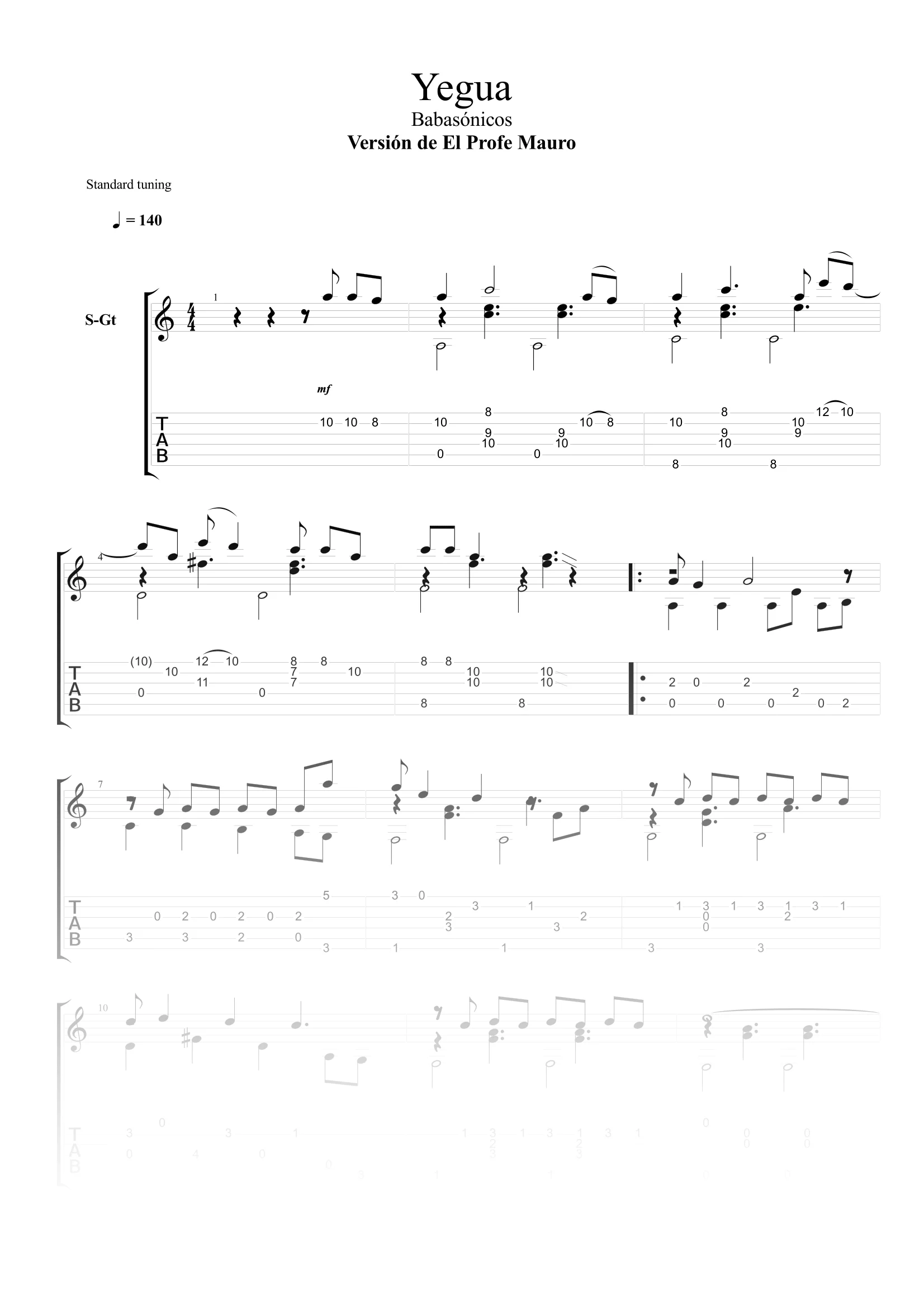 Yegua - Partitura + Tabs product image (1)