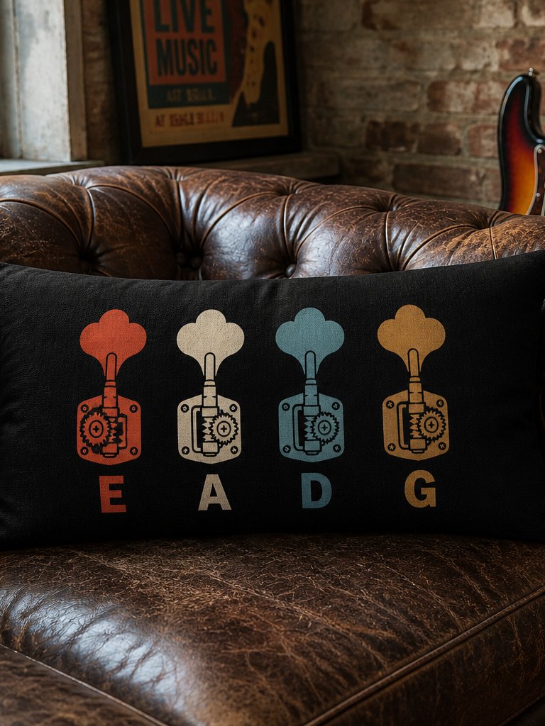 Vintage Bass Tuning Pegs Lumbar Pillow - EADG Retro Design product image (3)