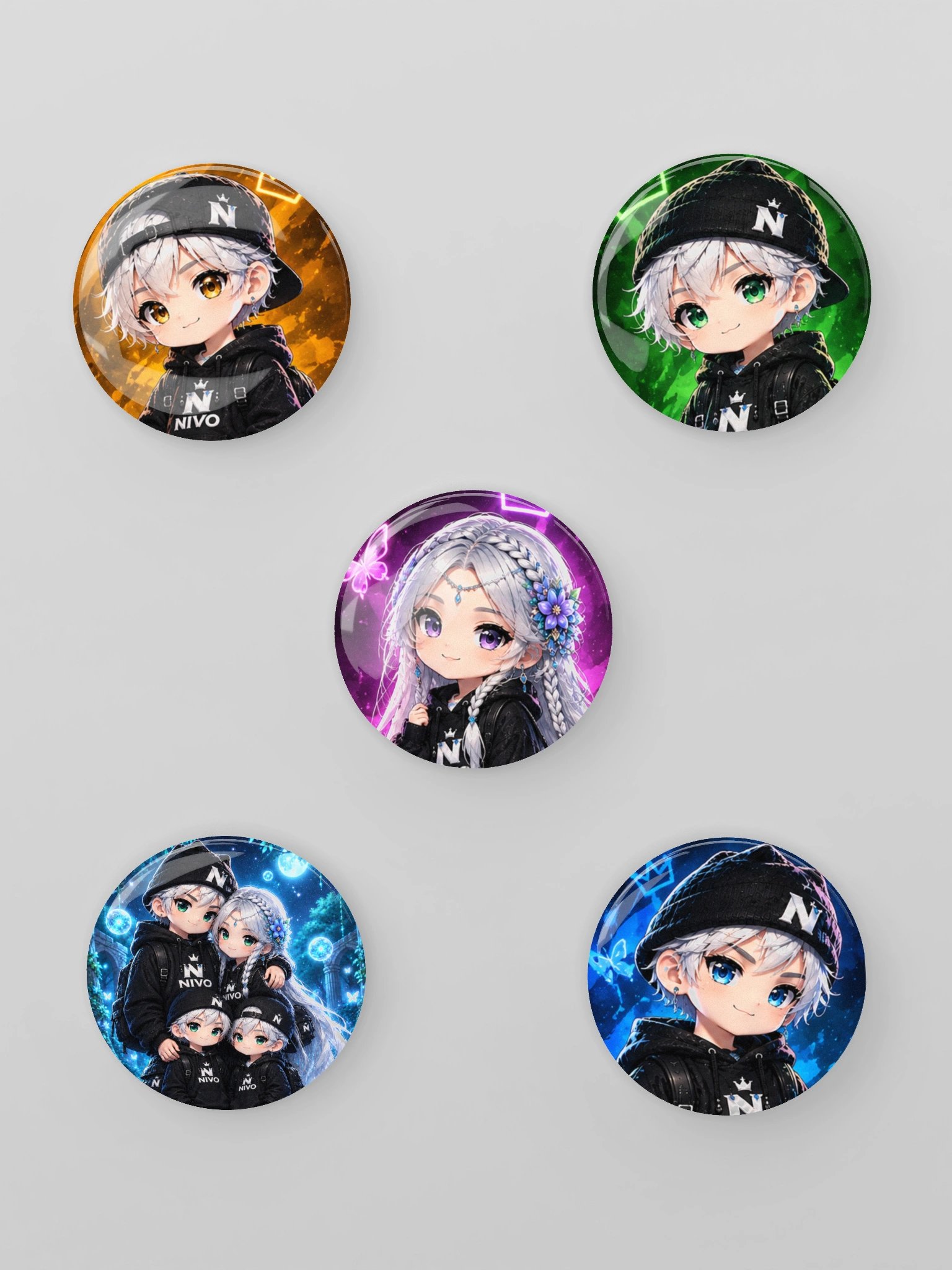 NIVO Anime Glow Pin Buttons Set product image (1)