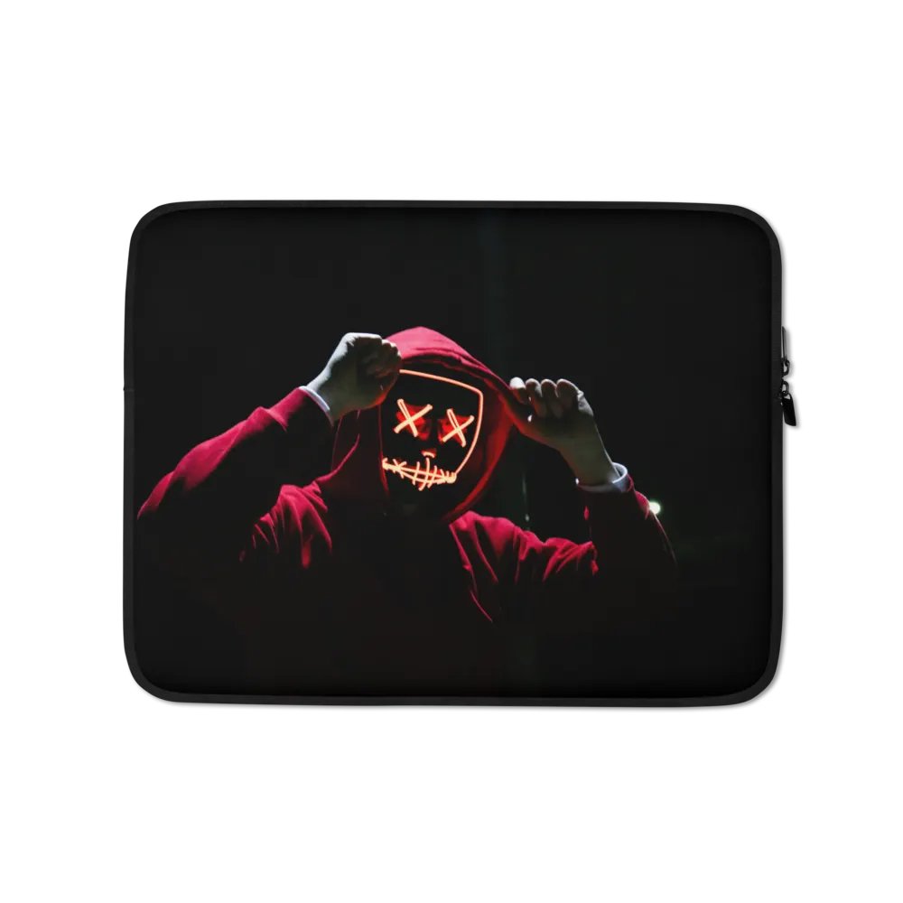Glowing Mask 13 & 15 Inch Laptop Sleeve - Unique Protection with Futuristic Design product image (1)
