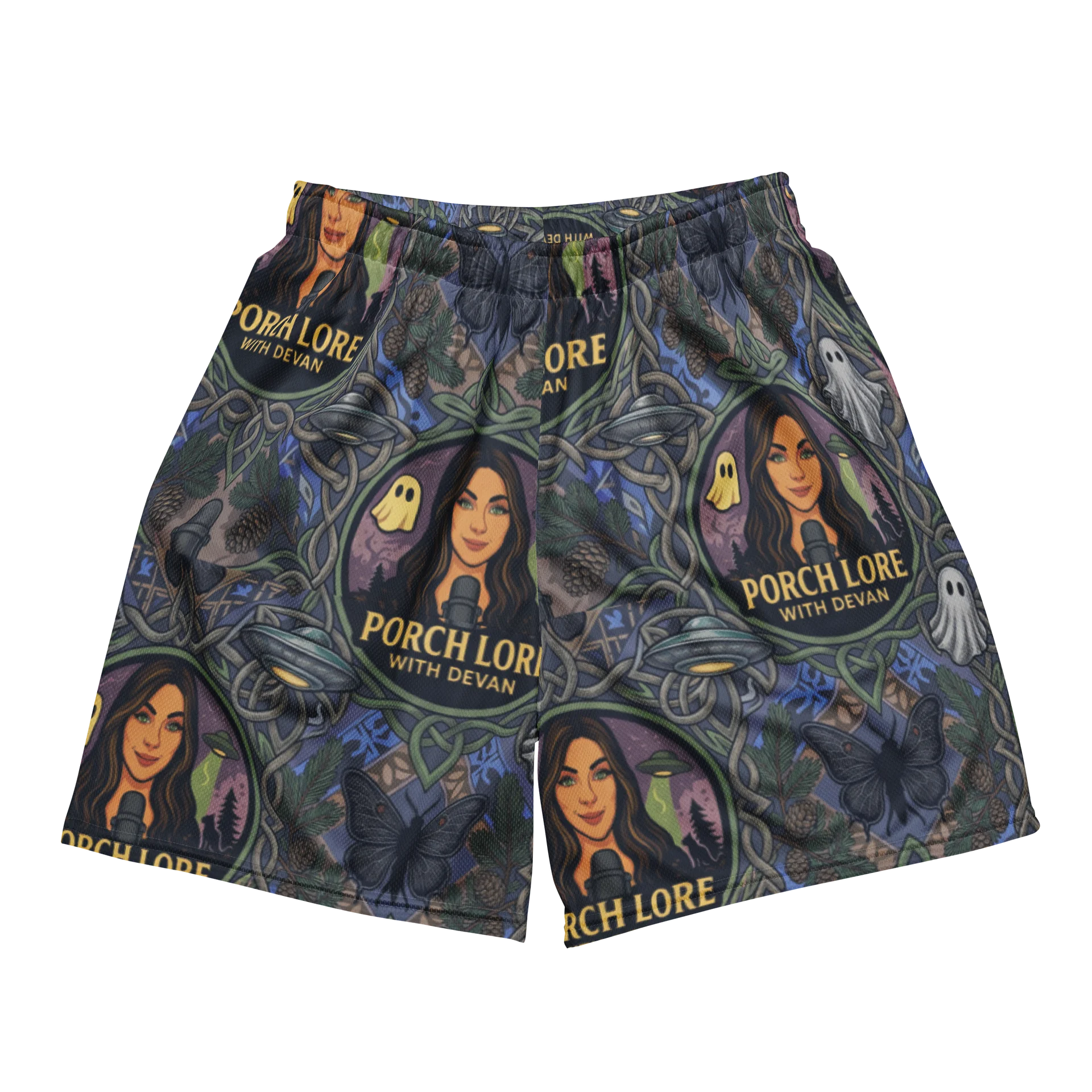 PORCH LORE DEVAN PERIWINKLE MOTH UNISEX SHORTS product image (2)