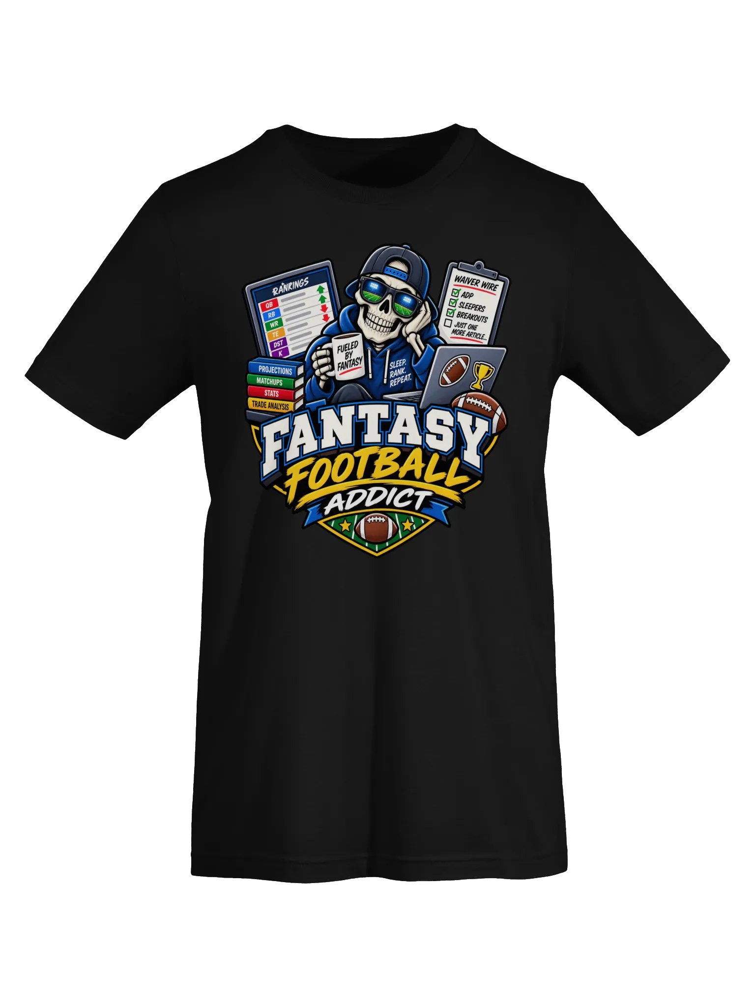 Fantasy Football Addict Skeleton Tee product image (16)