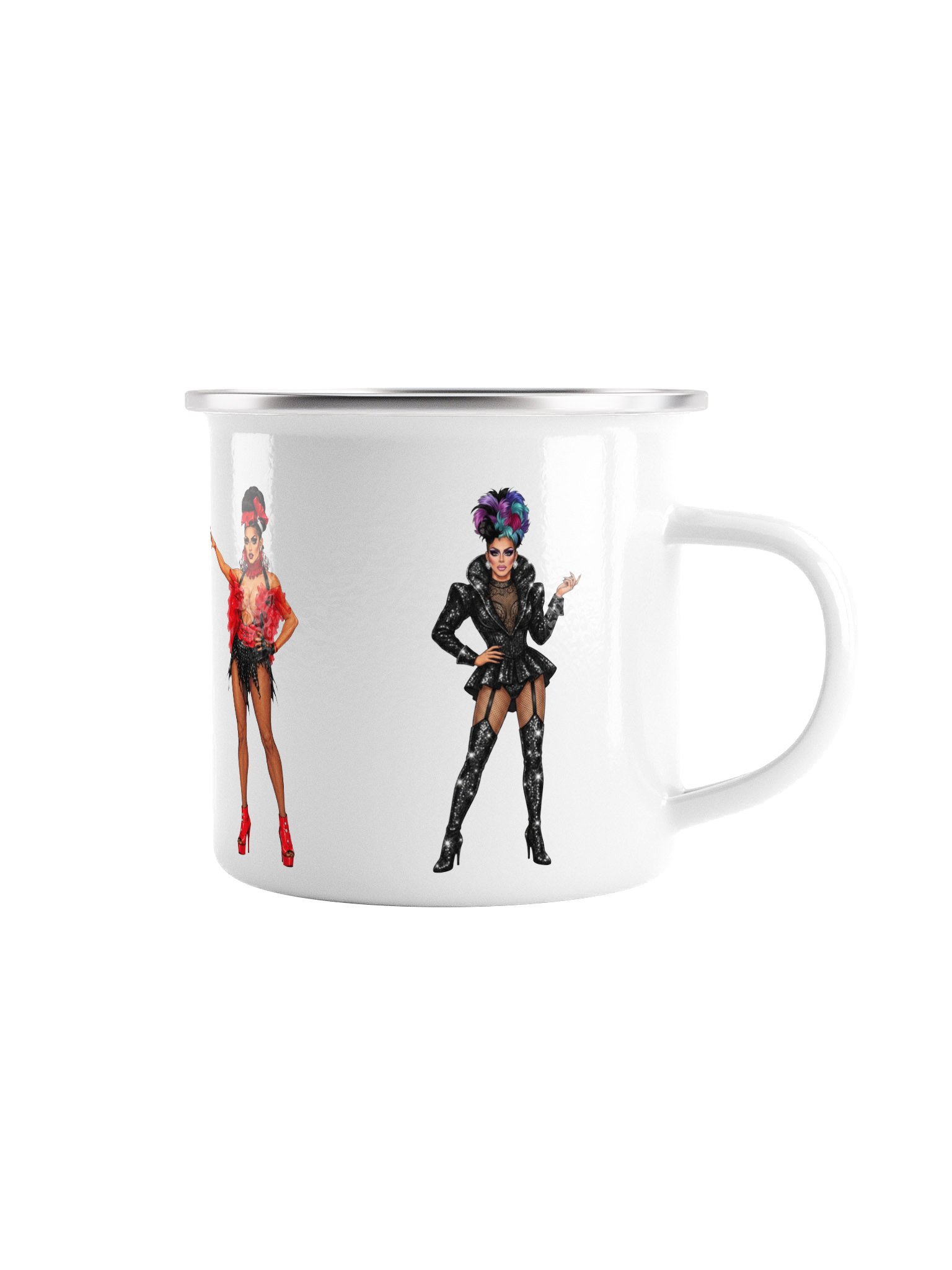 "Season 4 Looks" Wraparound Enamel Mug product image (1)