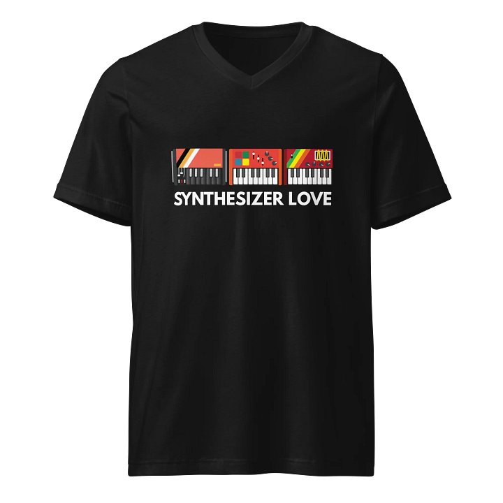 Synthesizer Love T-Shirt V-Neck Black product image (1)