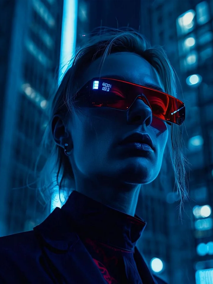 Cyberpunk Visionary Red Sunglasses Poster product image (1)
