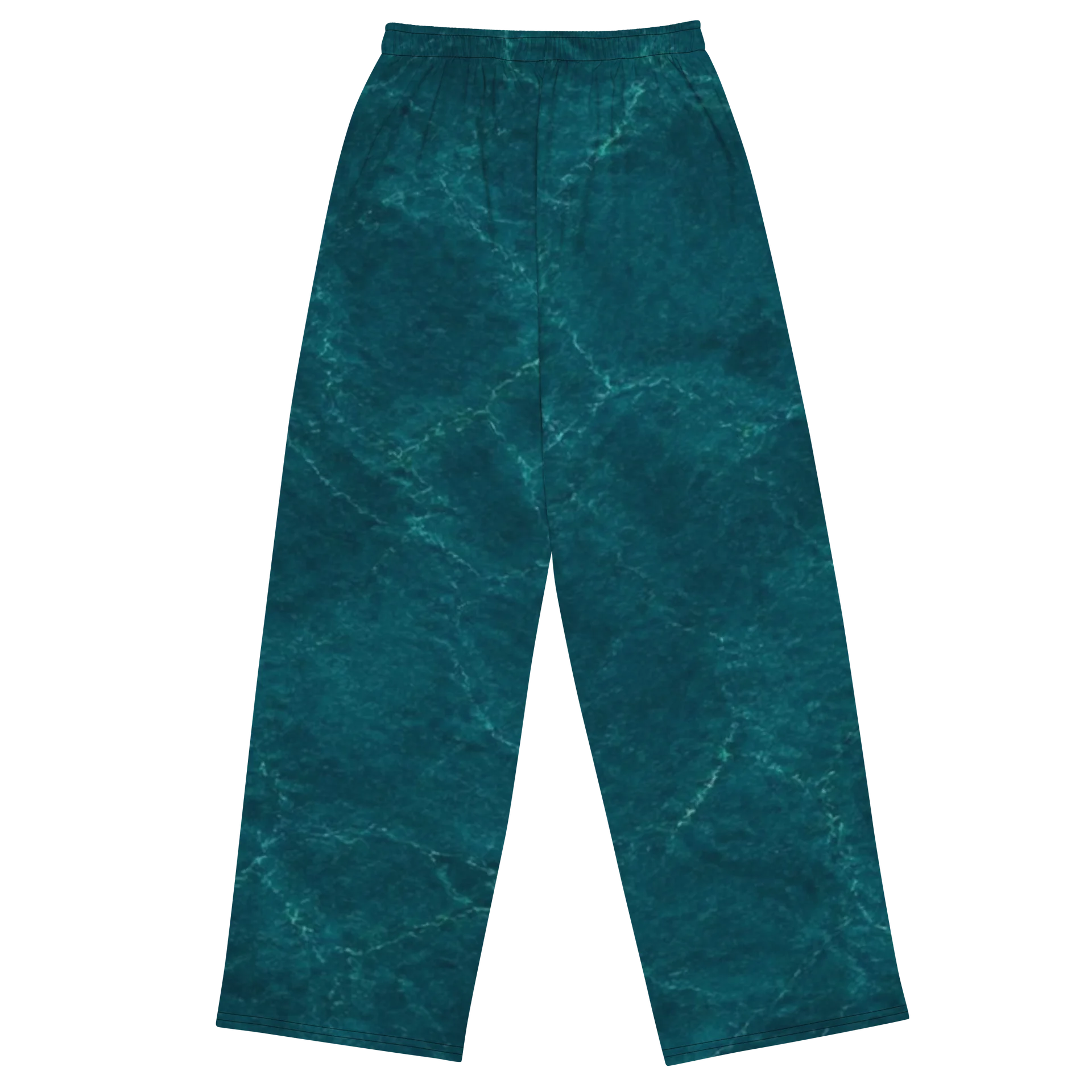 "A701" Teal Ripple Wide-Leg Pants product image (2)