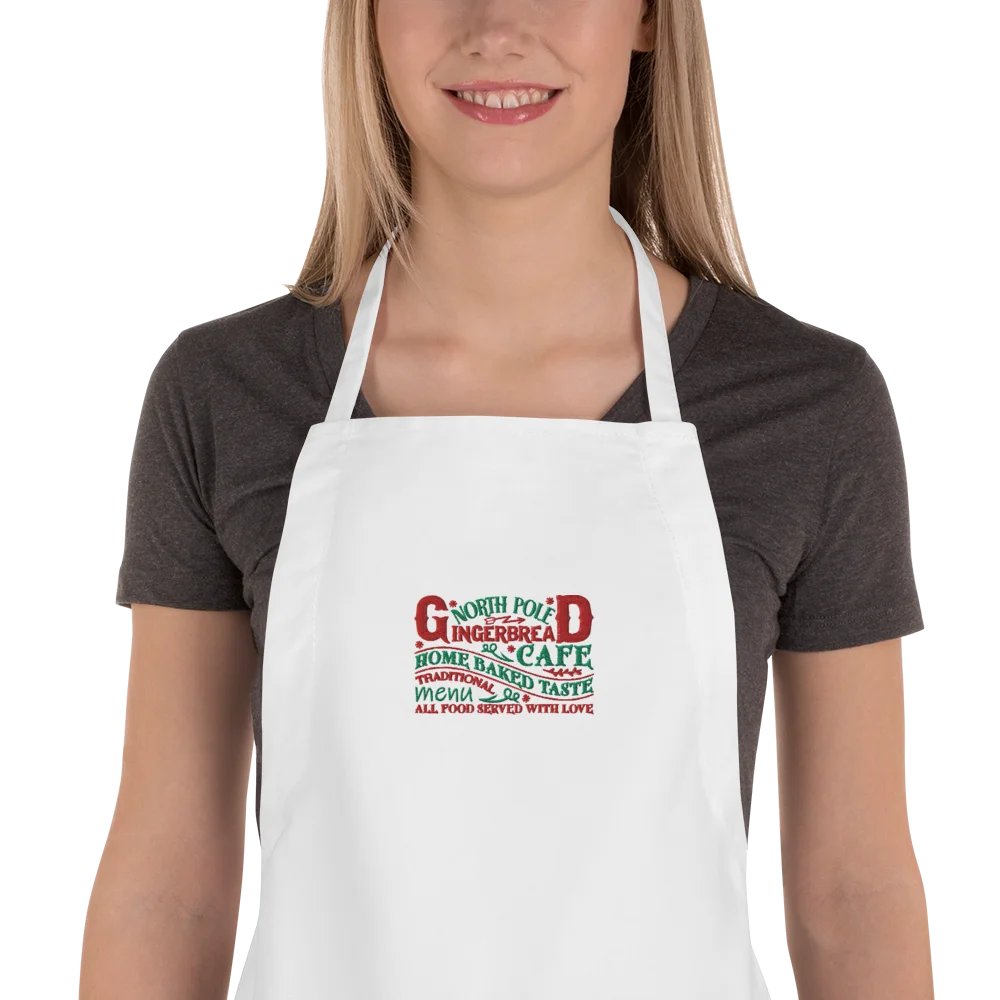 North Pole Gingerbread Café Embroidered Apron product image (1)
