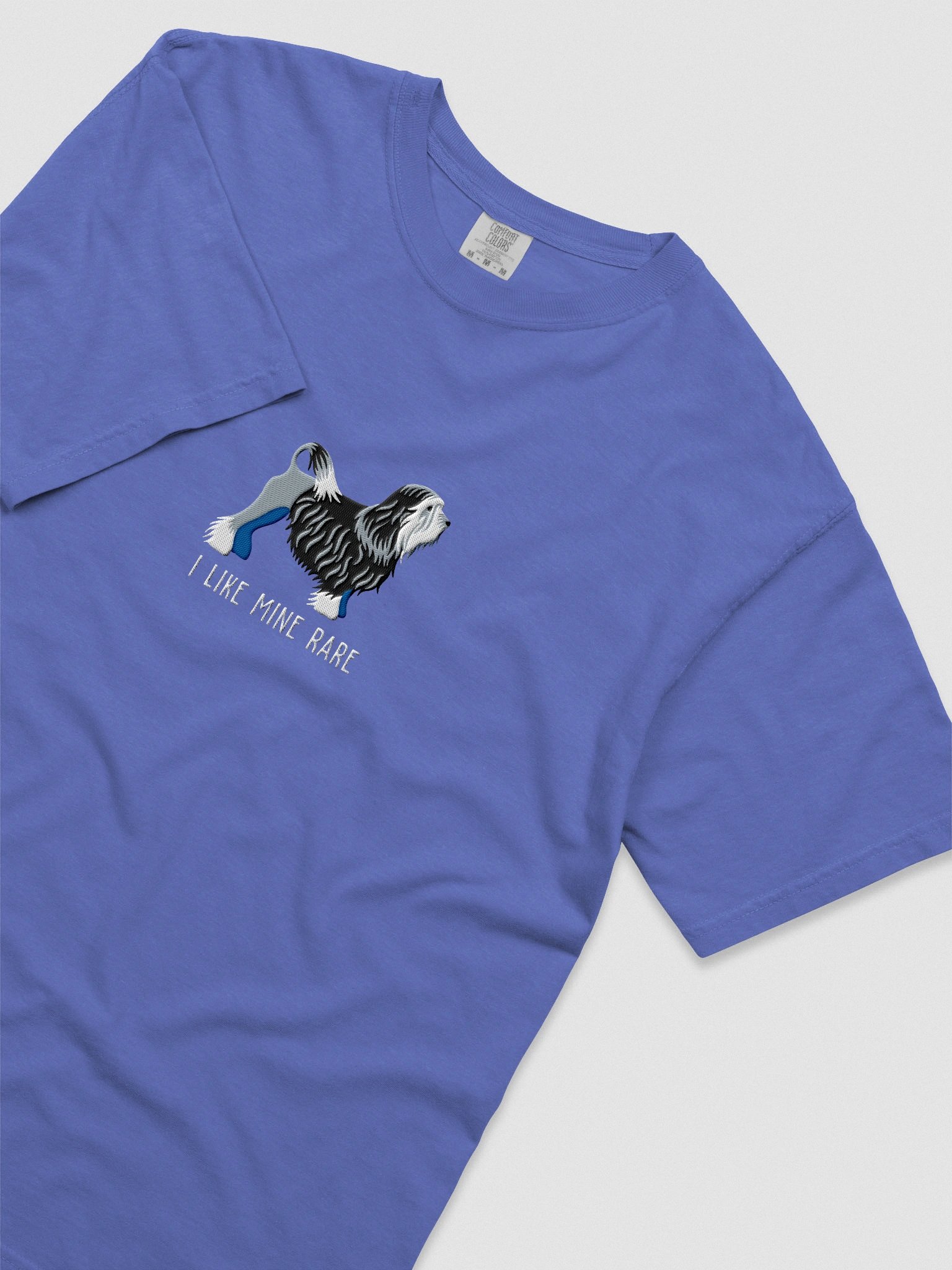 I Like Mine Rare T-Shirt(Embroidered) of a Lowchen(Black & White) product image (8)