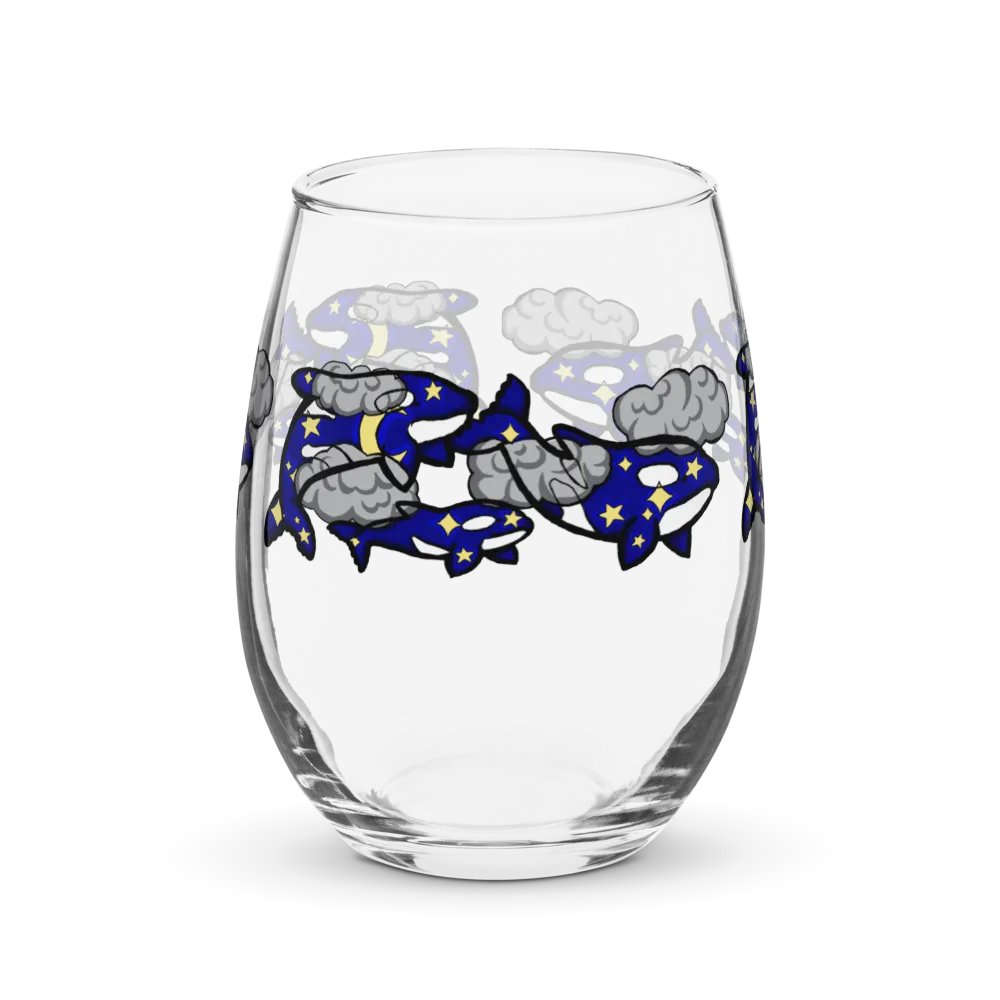 midnight orca stemless wine glass product image (1)
