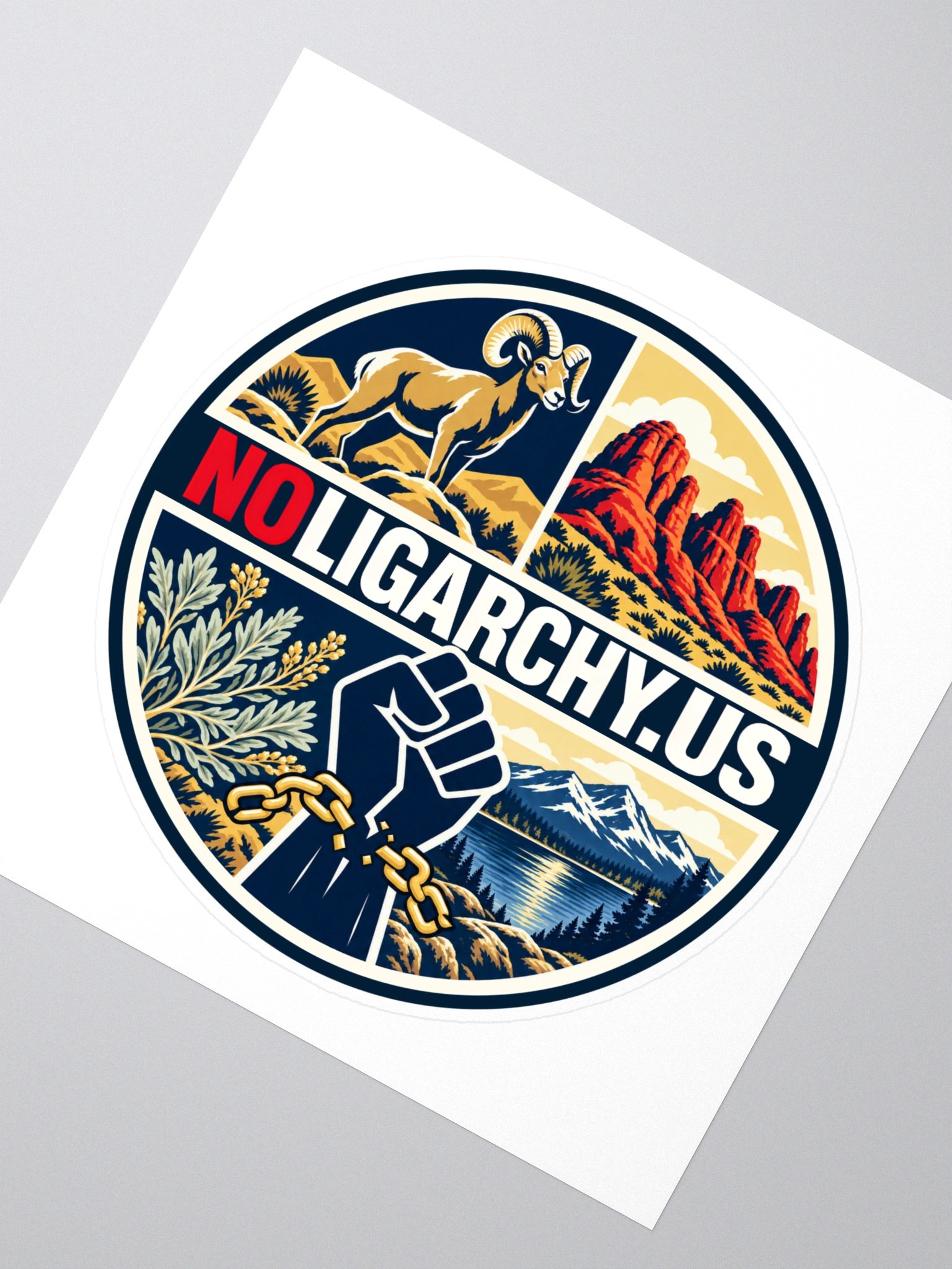 Nevada NOLIGARCHY.US sticker product image (2)