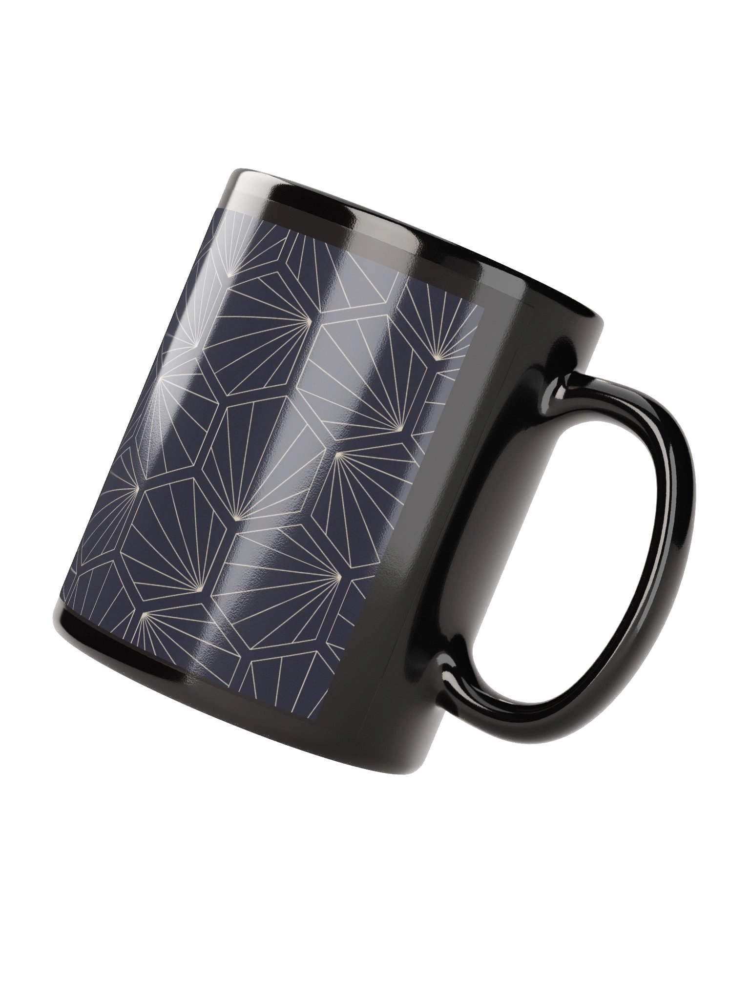 Sleek and Stylish: The Minimalist Black Glossy Mug Design product image (2)