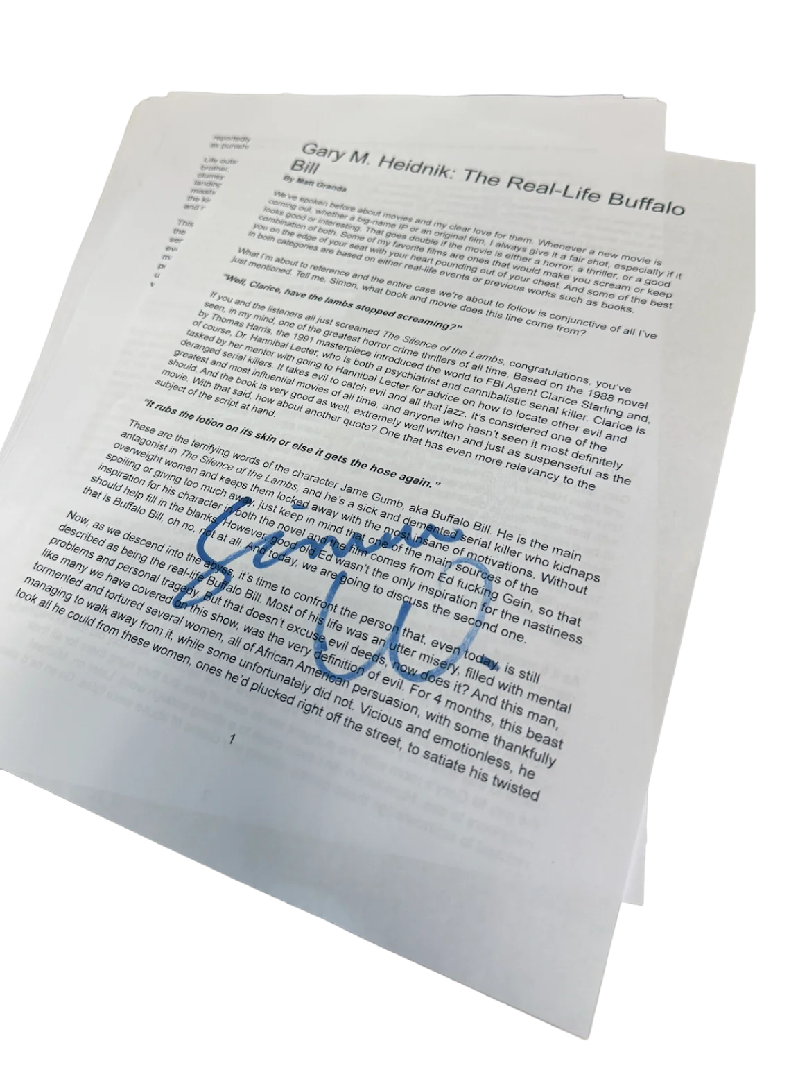 Official Signed Script – Used Live on The Casual Criminalist product image (3)