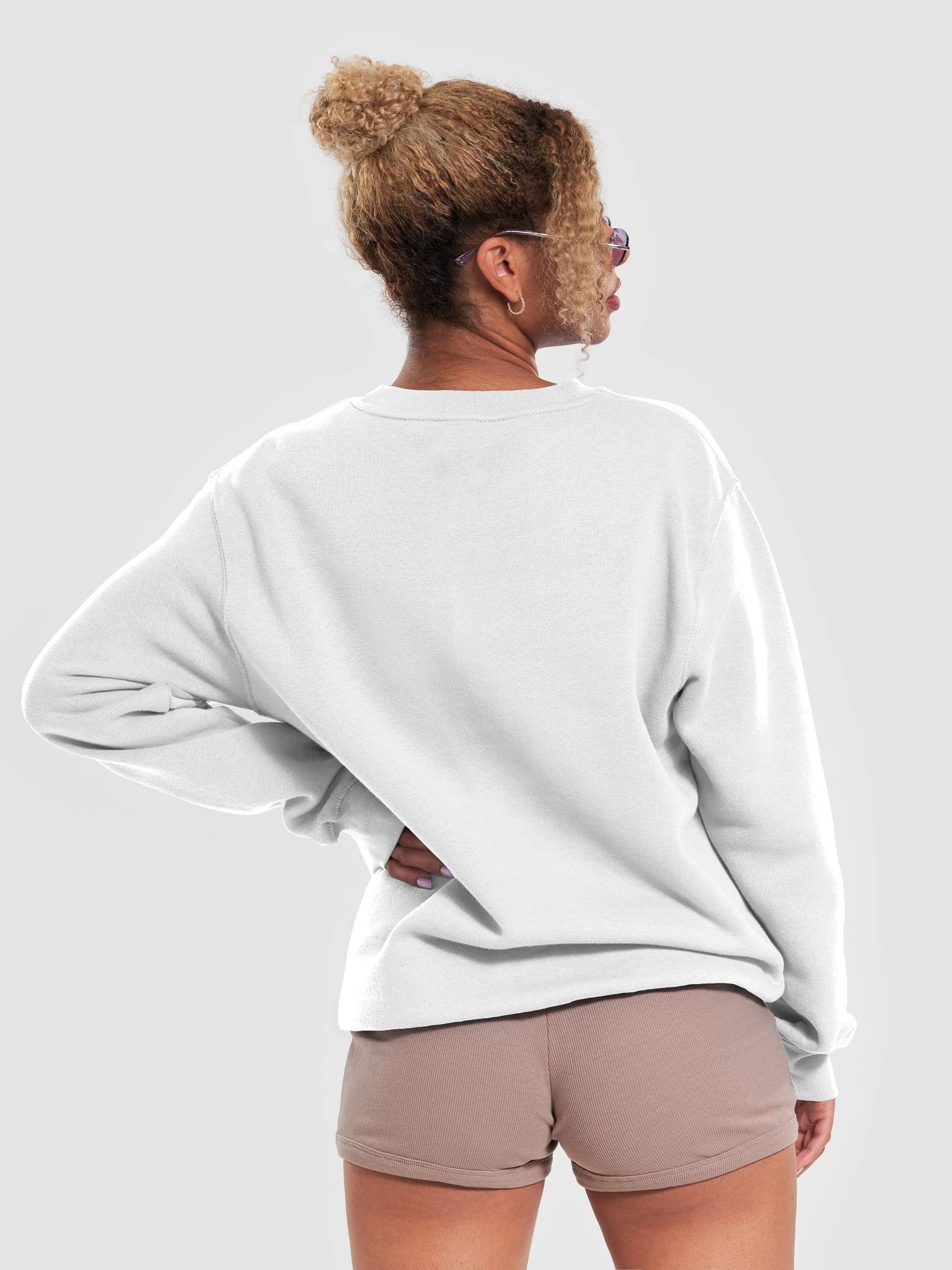 Plain Color White Sweatshirt product image (2)