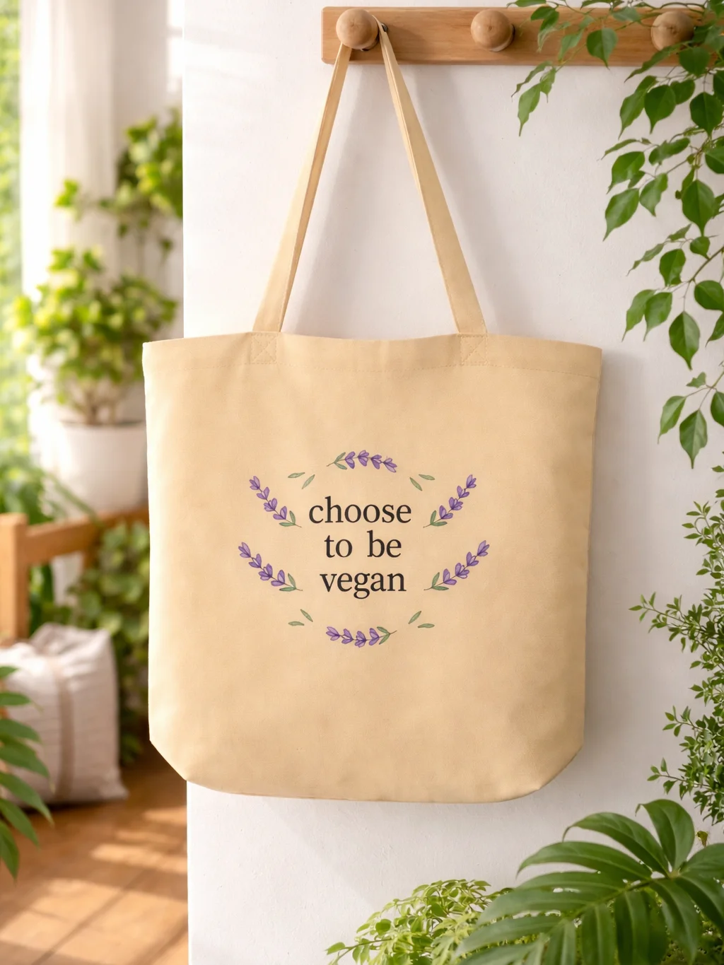“Choose to be Vegan” Organic Tote Bag product image (1)