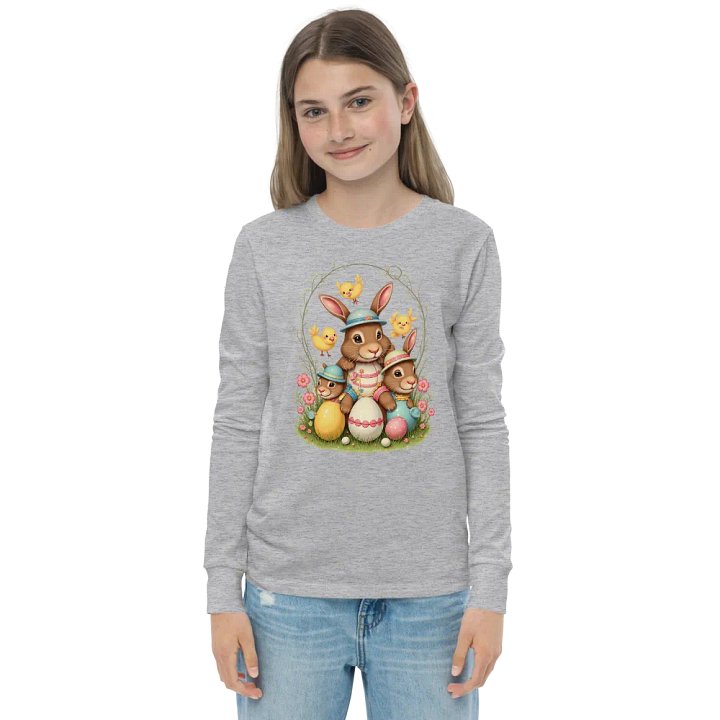 Springtime Bunnies Youth Long Sleeve Tee product image (4)