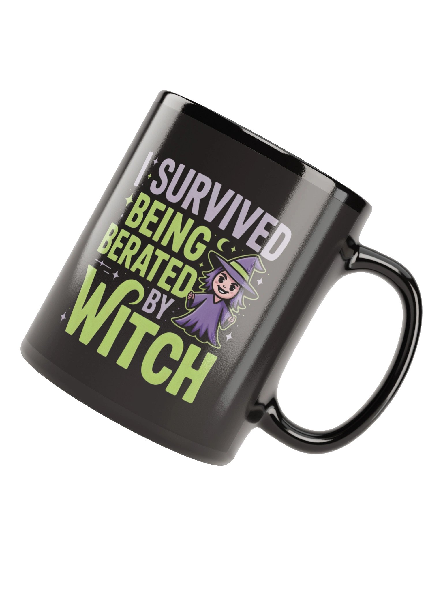Survived Witch's Beration Glossy Black Mug product image (4)