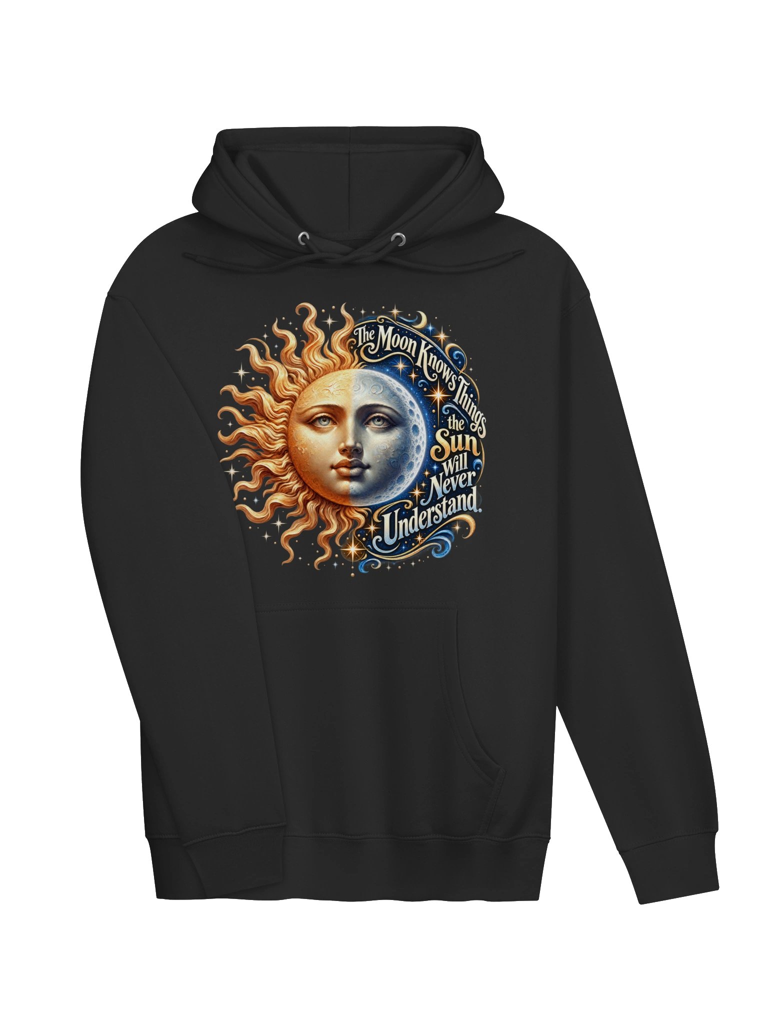 The Moon Knows - Lane Seven Premium Hoodie - Sun & Moon Celestial Art product image (5)