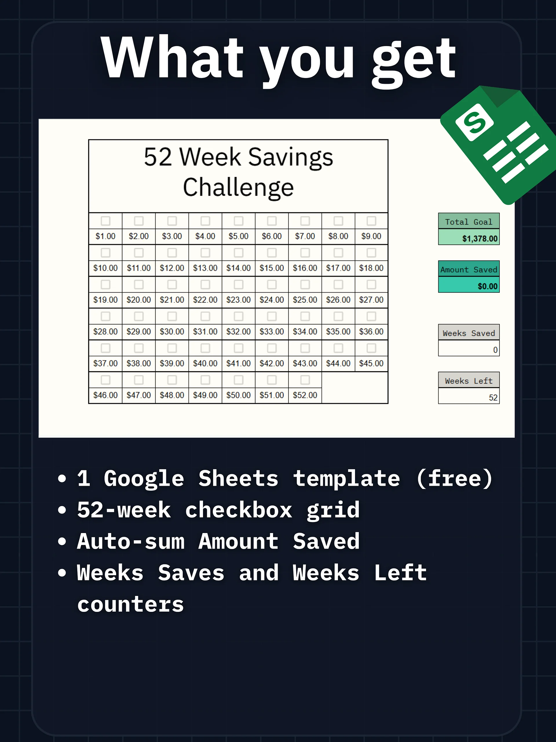52-Week Savings Challenge (Free) product image (2)
