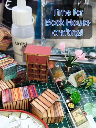 It's a no microphone, no face-camera stream today - bad cold. But do join me as I attempt some more of the Book House model. ...
