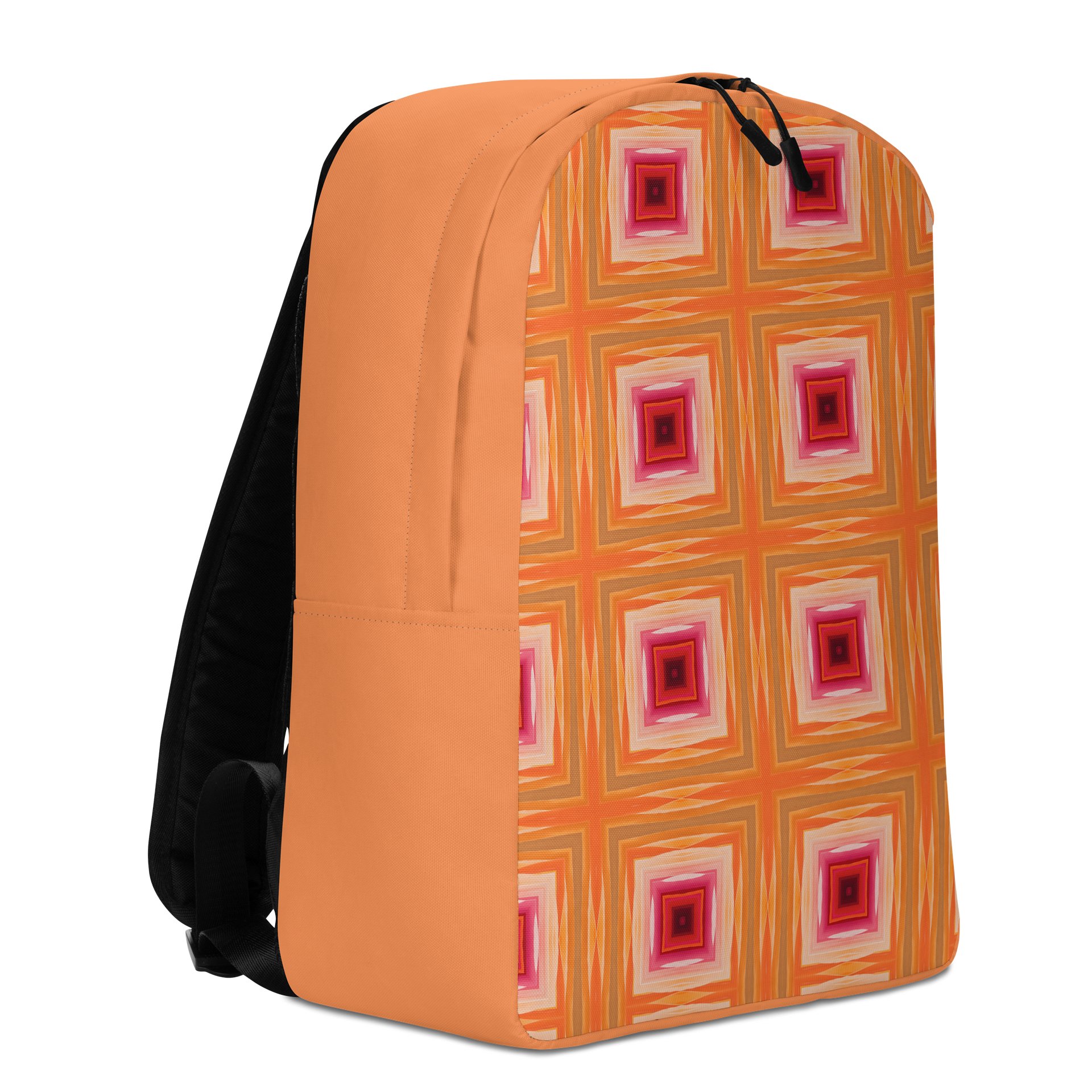 Retro Orange Geometric Backpack Minimal Pattern Everyday Bag product image (3)