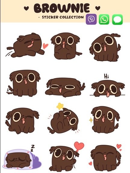 Brownie Digital Sticker Pack of 15 product image (1)