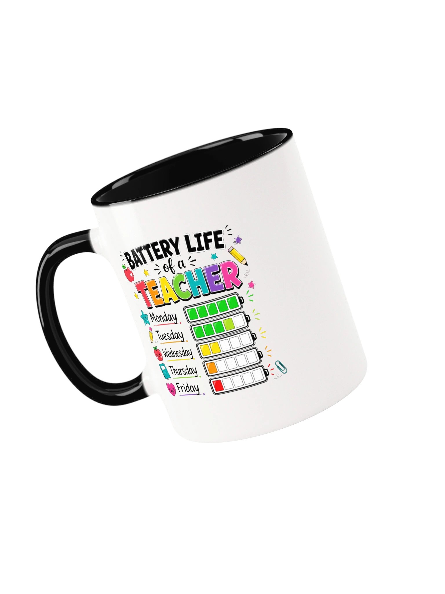 Teacher Mug Battery Life Rainbow Coffee Cup product image (44)
