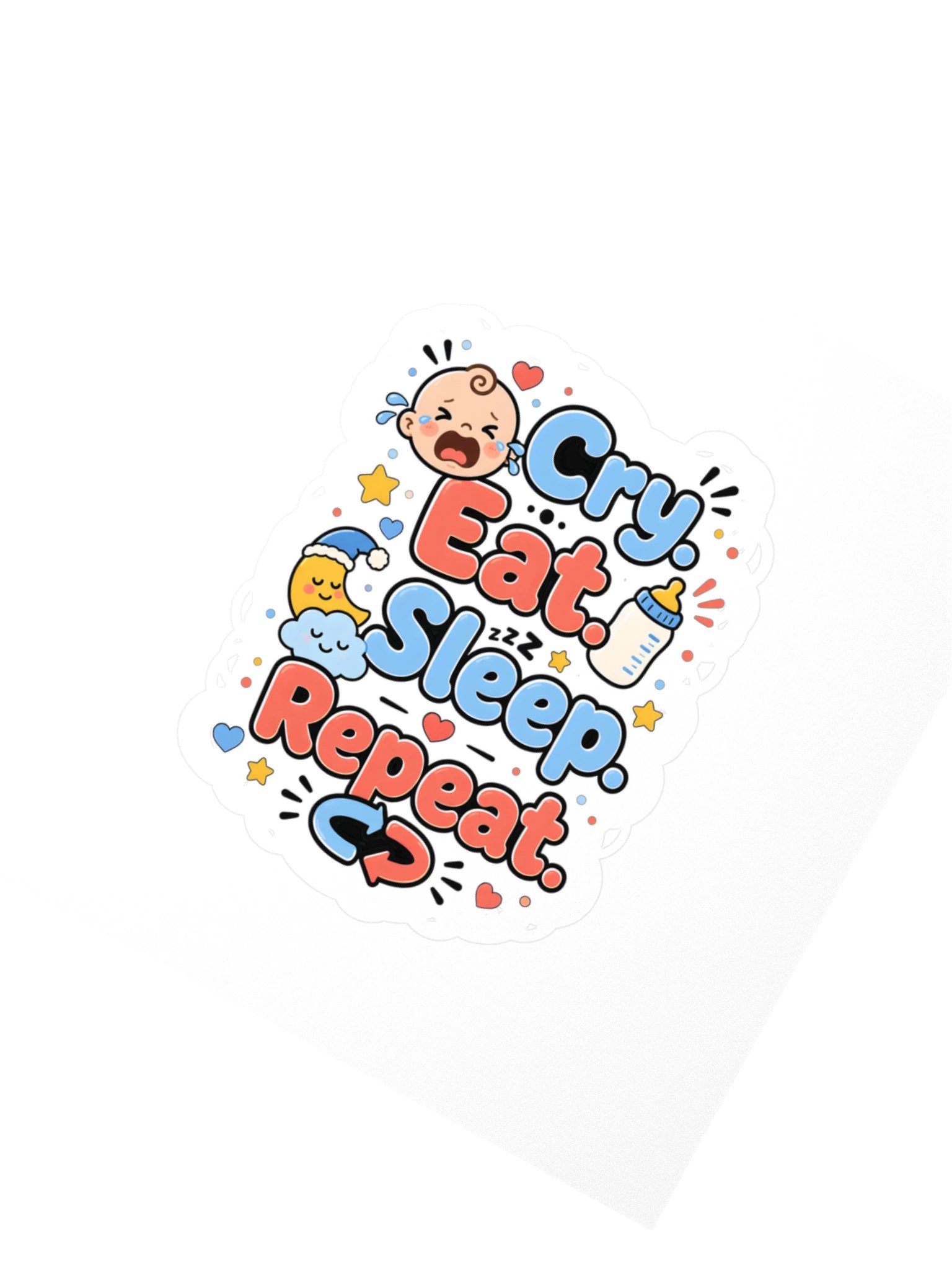 Cry Eat Sleep Repeat Sticker product image (2)