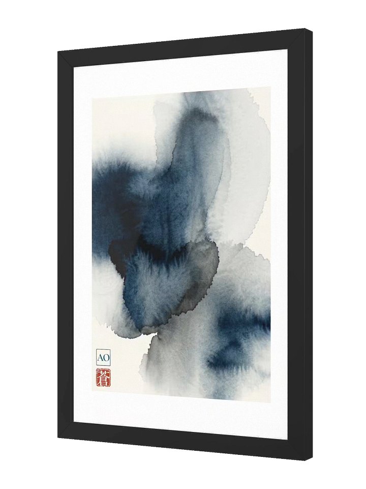 Japanese Indigo Ink Art Print | Serene Indigo Mist No.01 | Framed Wall Art - AO Japan Blue product image (2)
