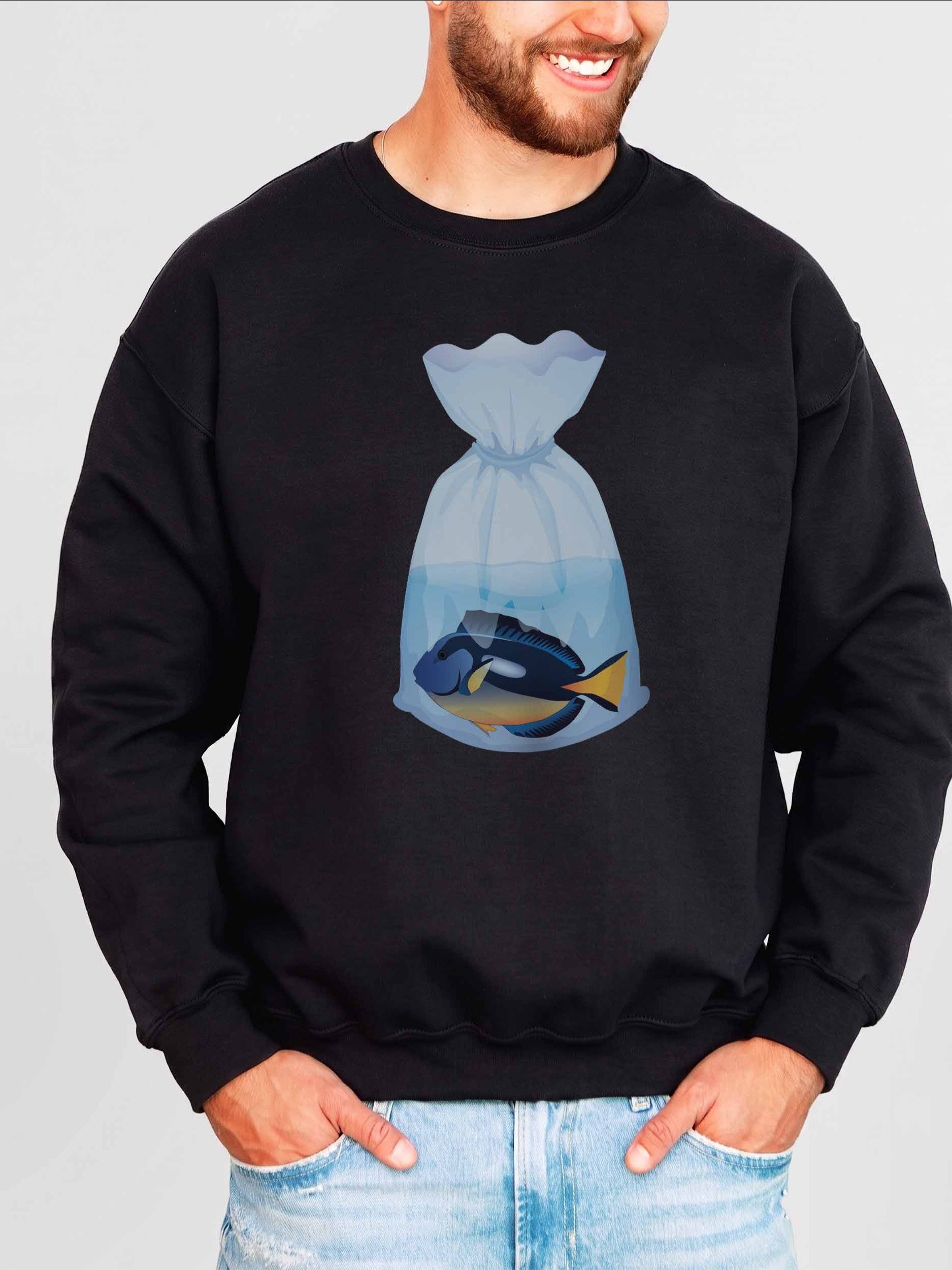 Blue Tang Fish Bag Sweatshirt – Funny Reef Tank & Saltwater Aquarium Graphic Sweatshirt product image (2)