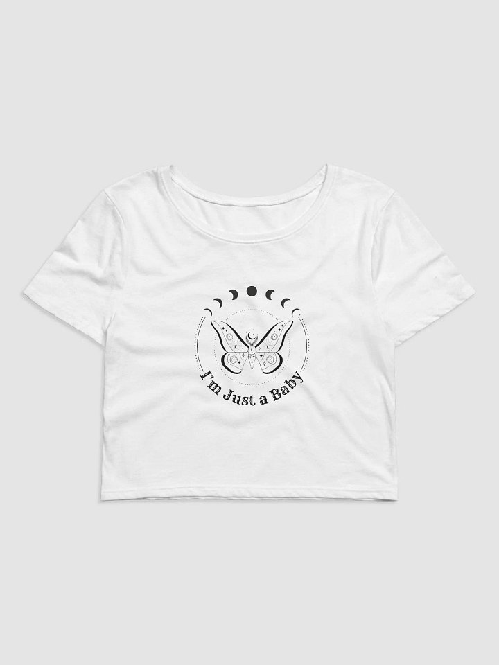 I'm Just a Baby Cropped Tee (Black Design) product image (1)