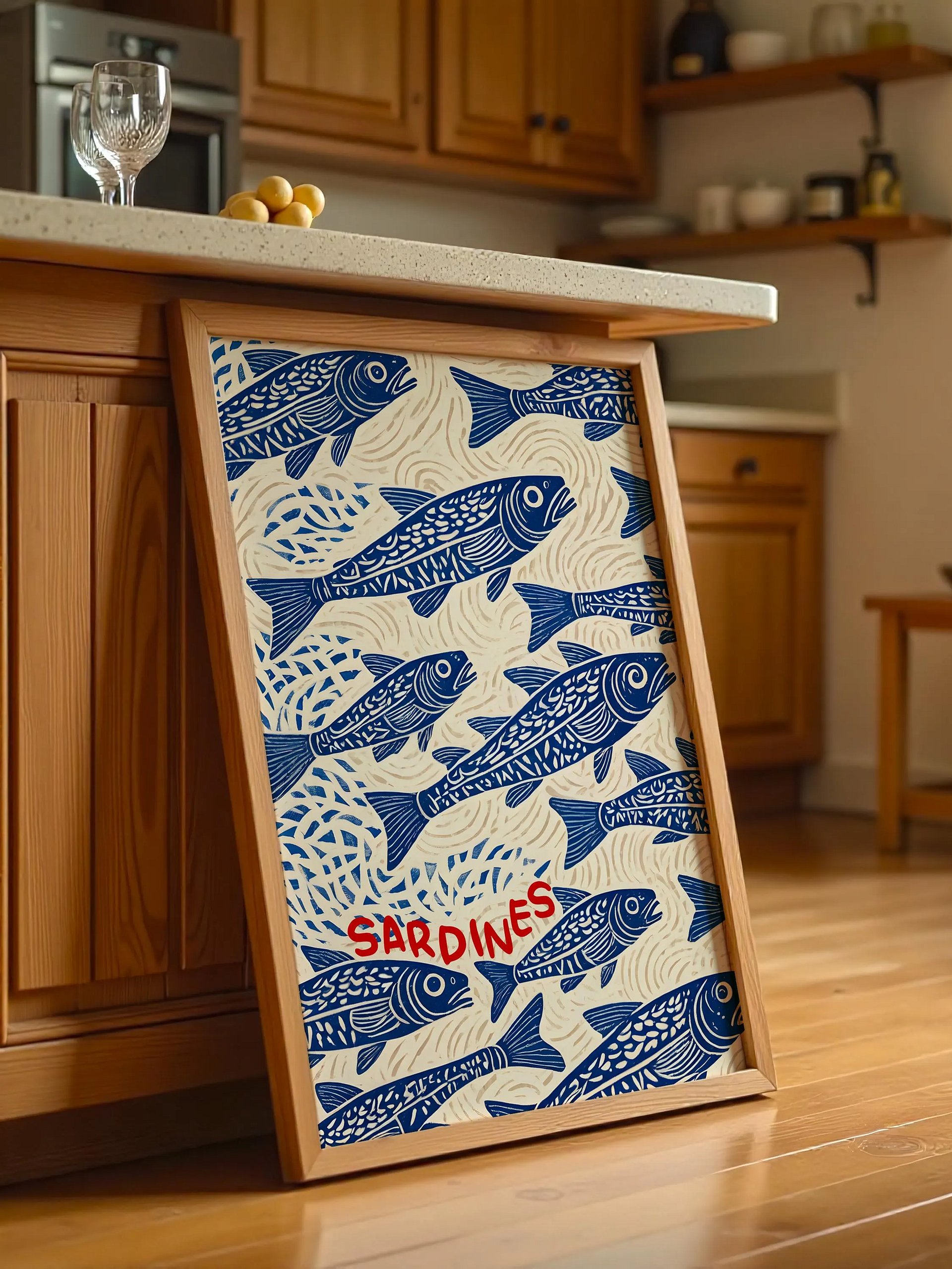 Sardines Print Sardine Tin Vintage Poster Retro Sardine Wall Art Fish Print product image (10)