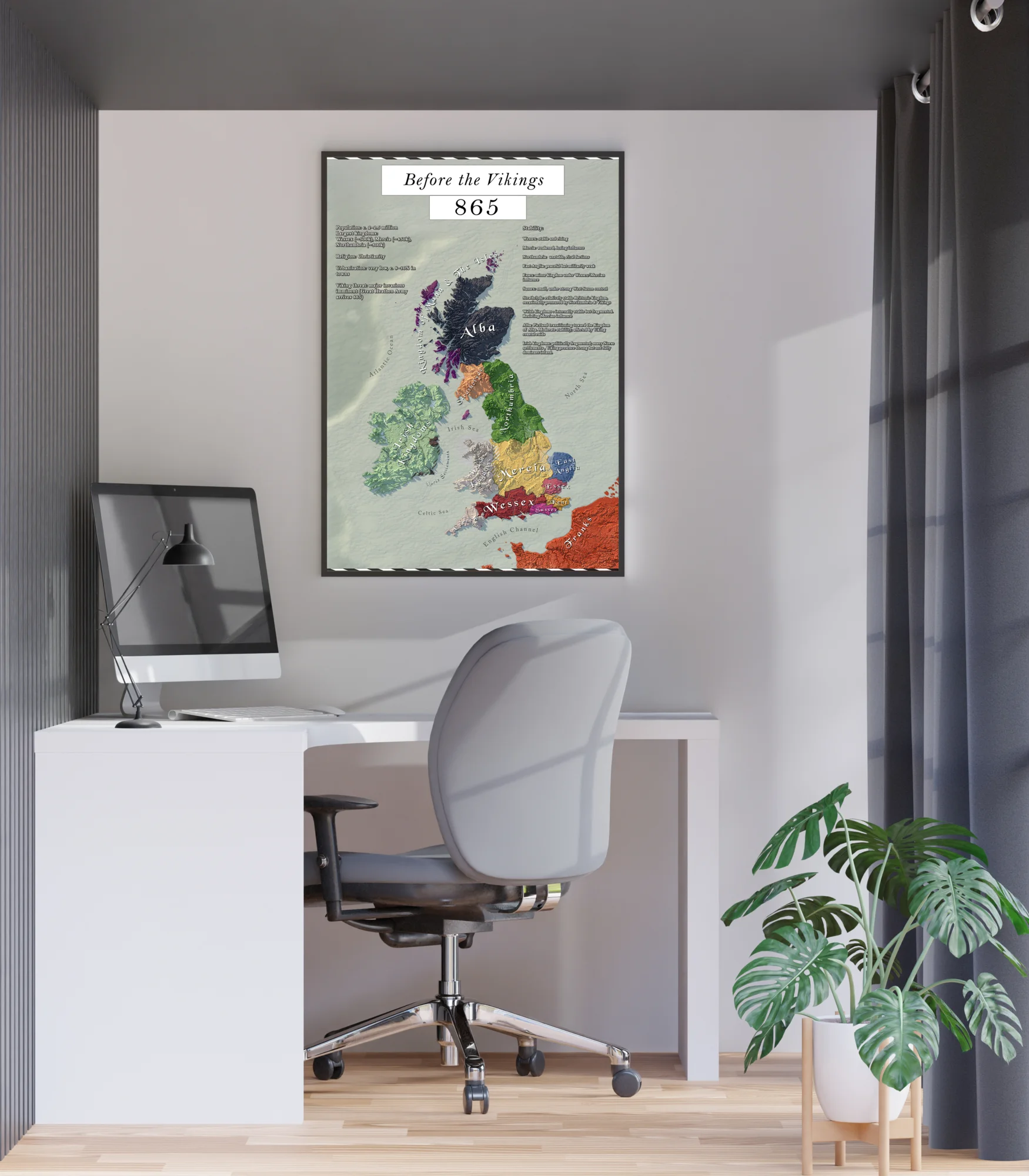 Anglo Saxon Kingdoms - 865 - Digital High-Resolution Map product image (4)