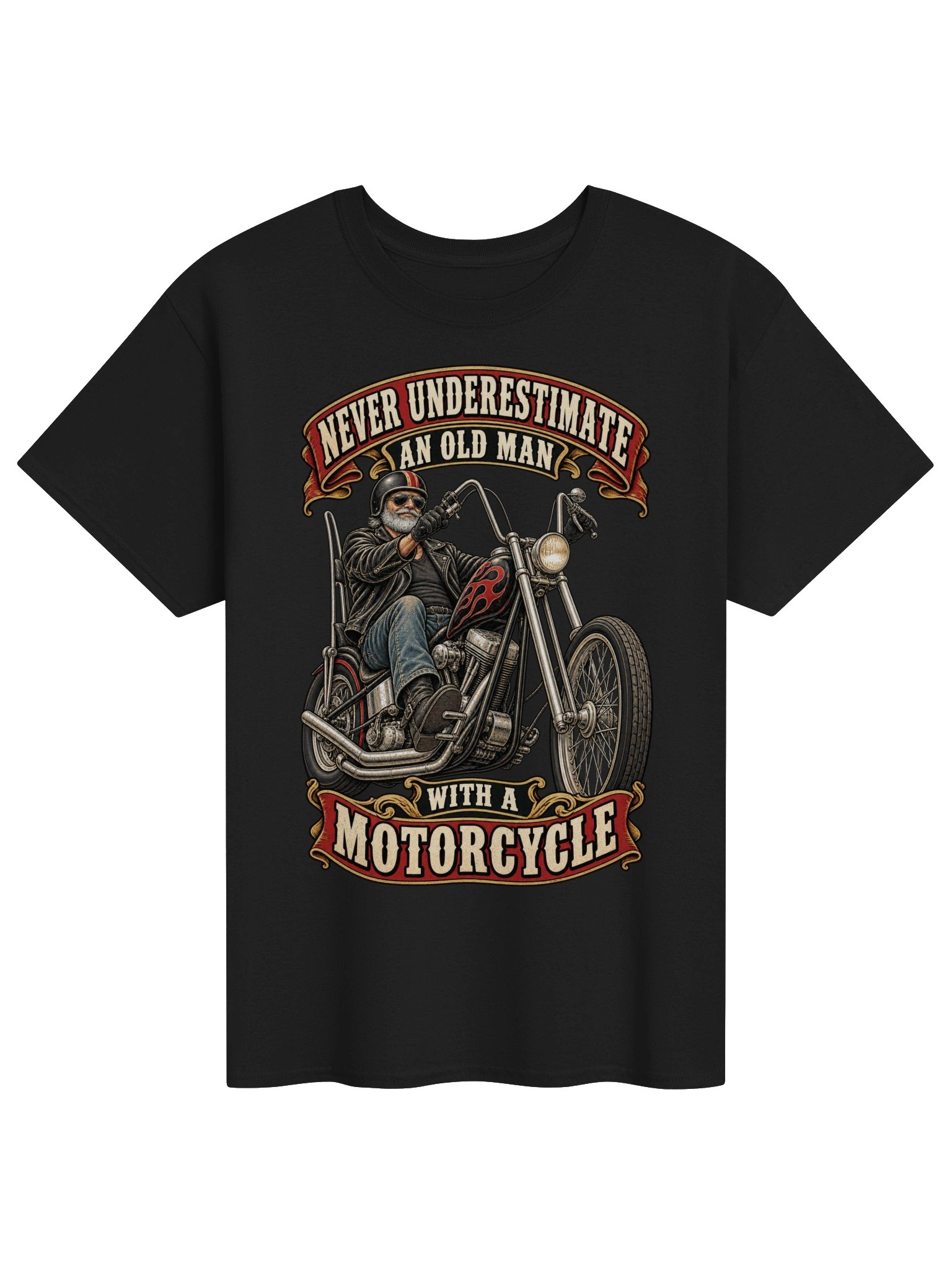 Never Underestimate an Old Man With a Motorcycle T-Shirt product image (1)