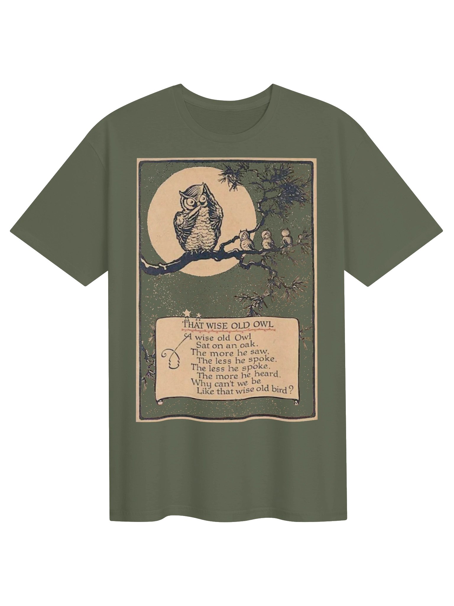 WISE OLD OWL Poem Unisex Cotton Softstyle T-Shirt product image (1)