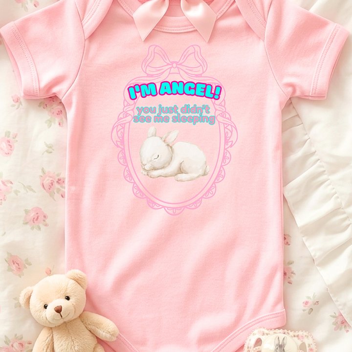 I'M ANGEL! you just didn't see me sleeping🩷Super Soft🪽Onesie🩷 product image (1)