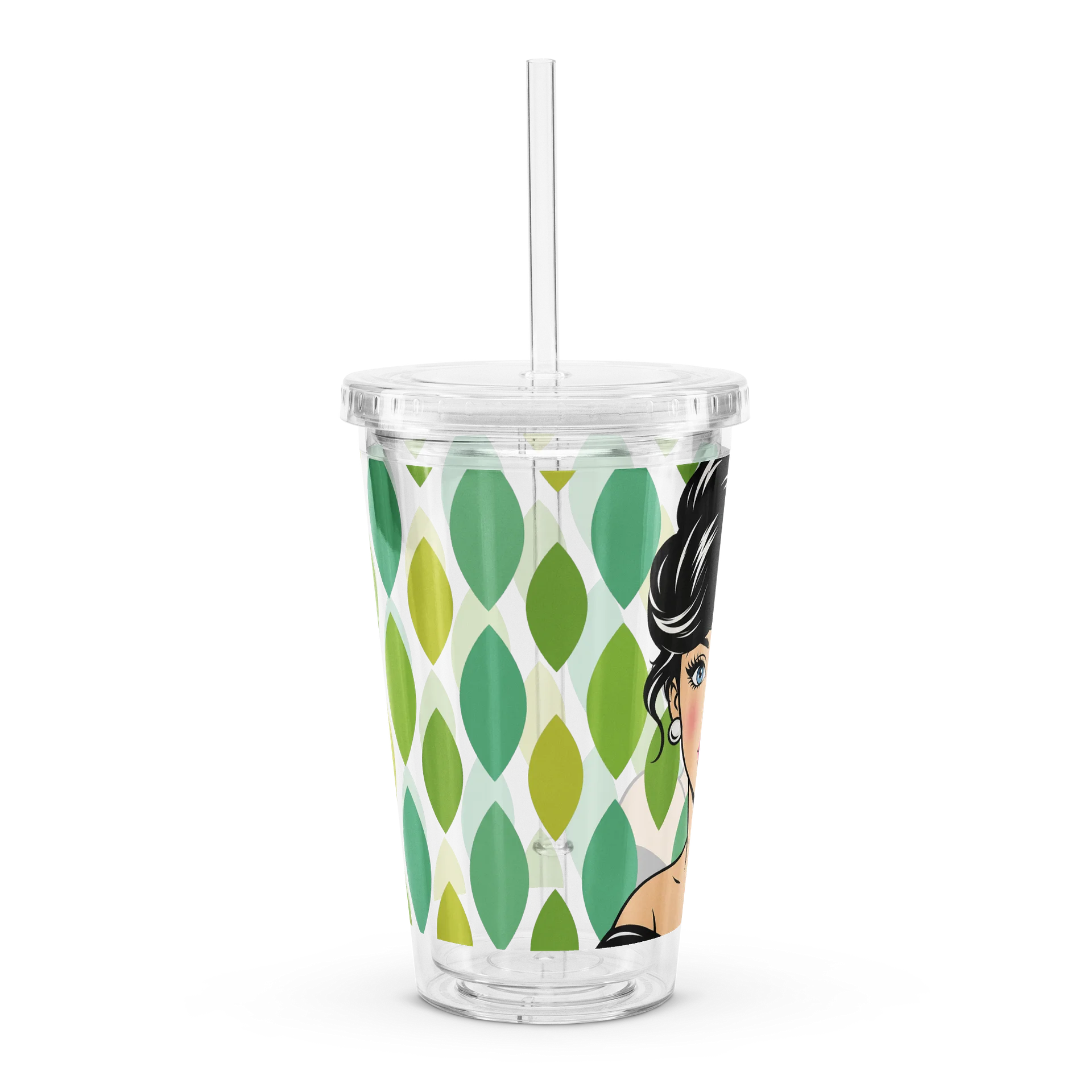 Retro Brunette Pop Art Acrylic Tumbler product image (3)