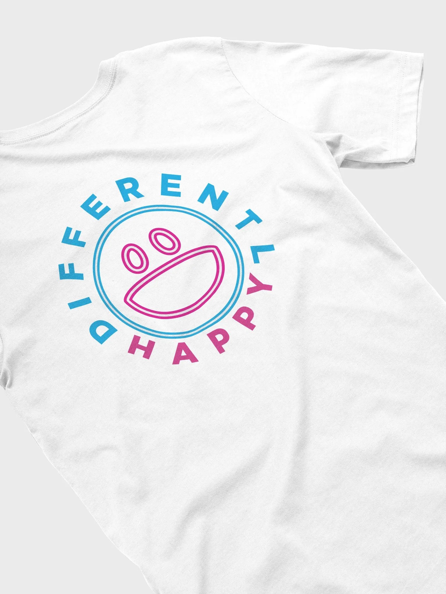 Differently Happy white T product image (5)
