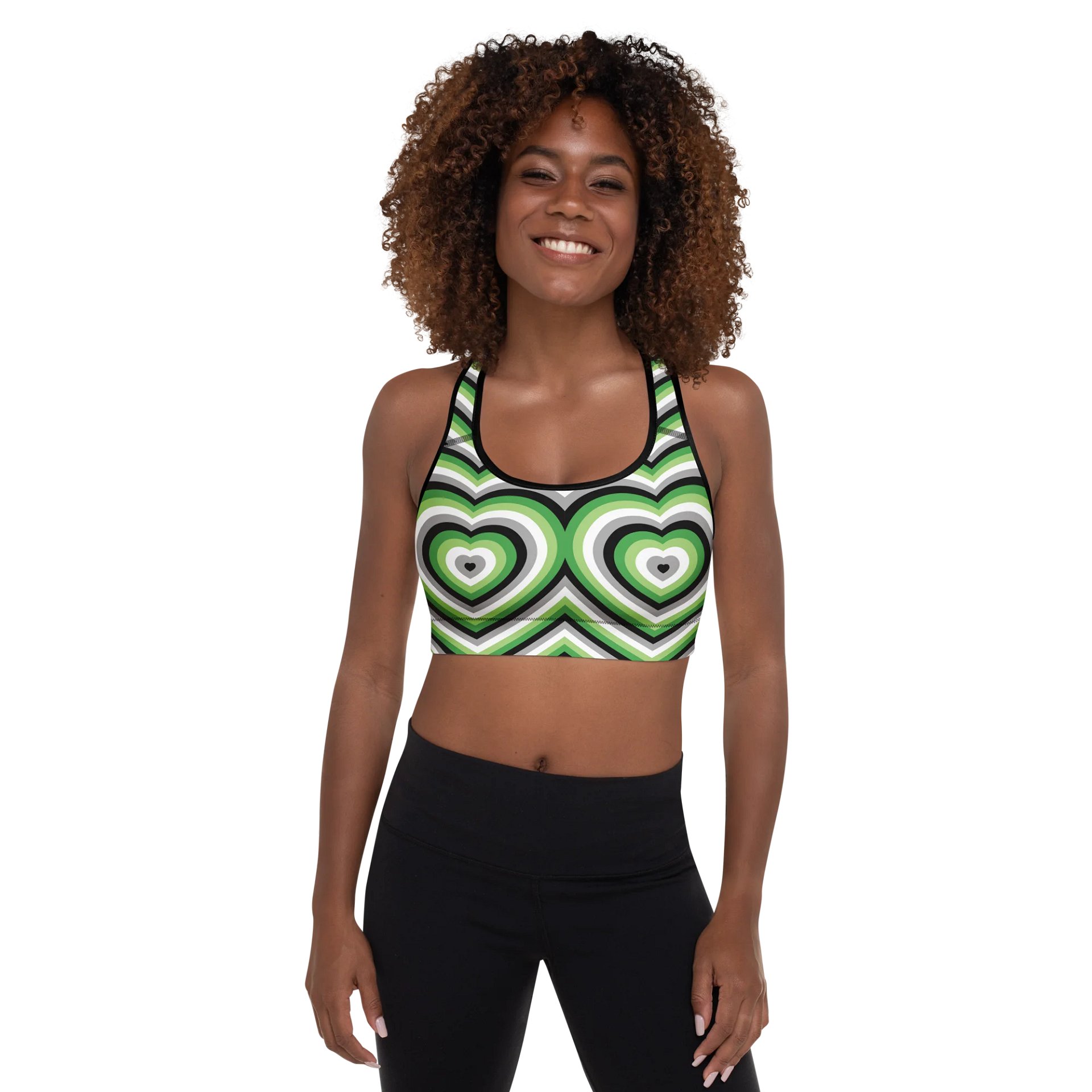 Aromantic Pride Hearts Padded Sports Bra product image (1)
